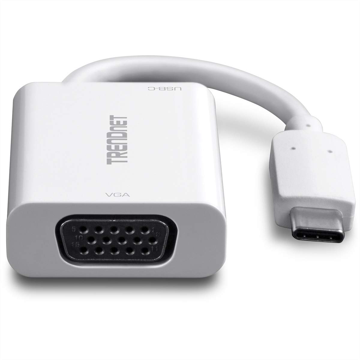 TRENDnet USB-C to VGA Adapter with Power Delivery - High Speed 4K Video Converter for MacBook, Windows Laptops & Chromebooks - Compatible with Mac OS, Windows 10 & Chrome OS - Ideal for Office Presentations, Home Theater & Multi-Monitor Setups