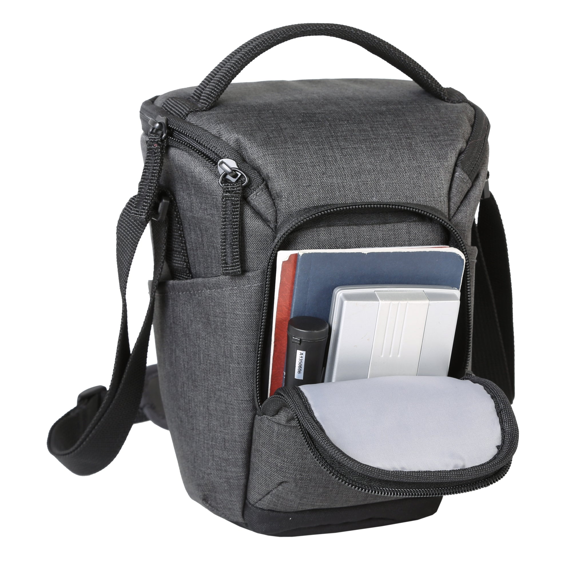 Vesta Aspire 15Z Gray Camera Bag with Zoom Lens Pouch - Waterproof DSLR Camera Case for Travel, Hiking & Photography Accessories Storage