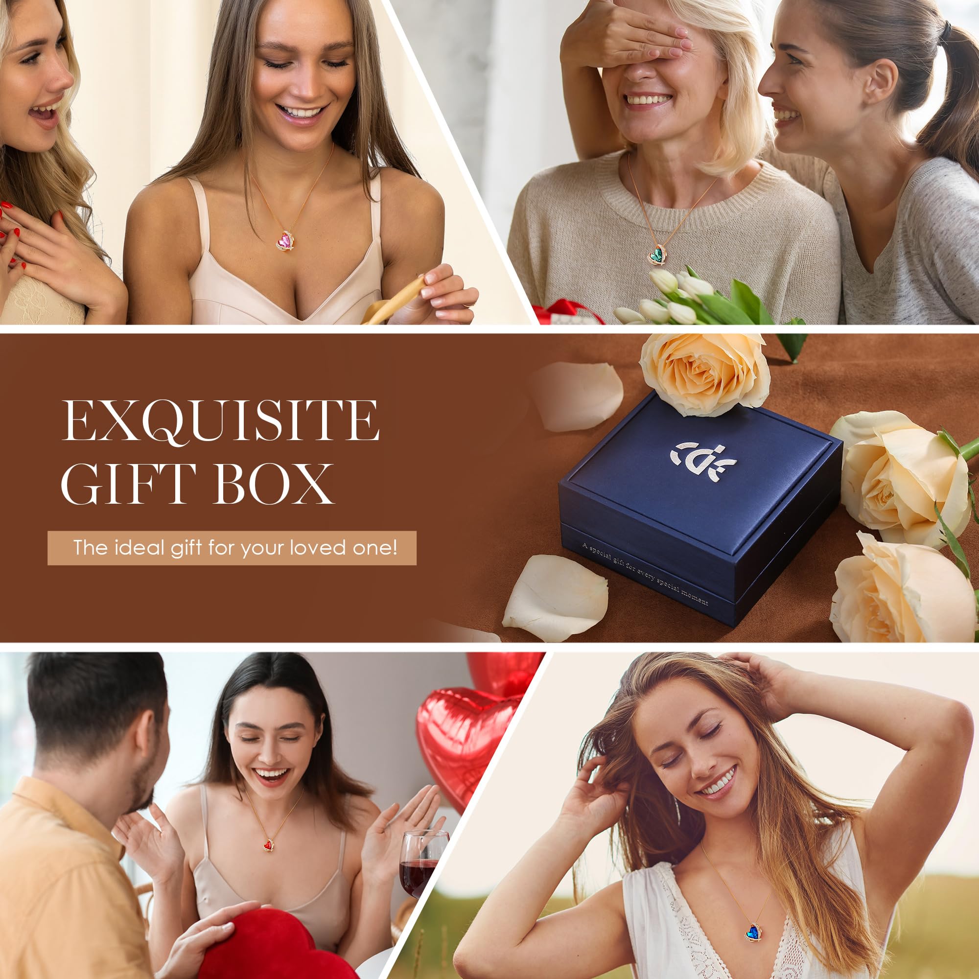 Heart Necklace for Women - Elegant Pendant Jewelry Gift for Her, Wife, Girlfriend - Perfect for Anniversary, Birthday, Mother's Day, Christmas & Valentine's Day - Ideal for Romantic Dates, Special Occasions & Everyday Wear