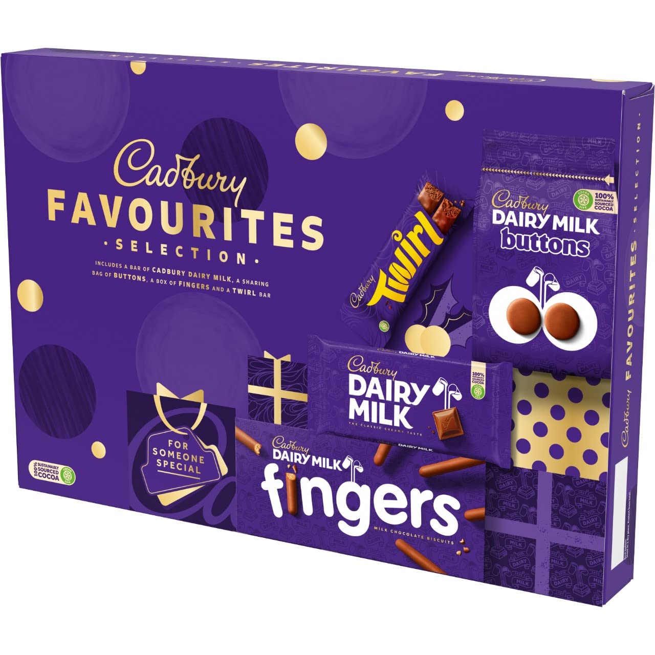 Cadbury Dairy Milk Favorites Christmas Selection Box 370g - Perfect for Holiday Gifts, Party Treats & Family Sharing