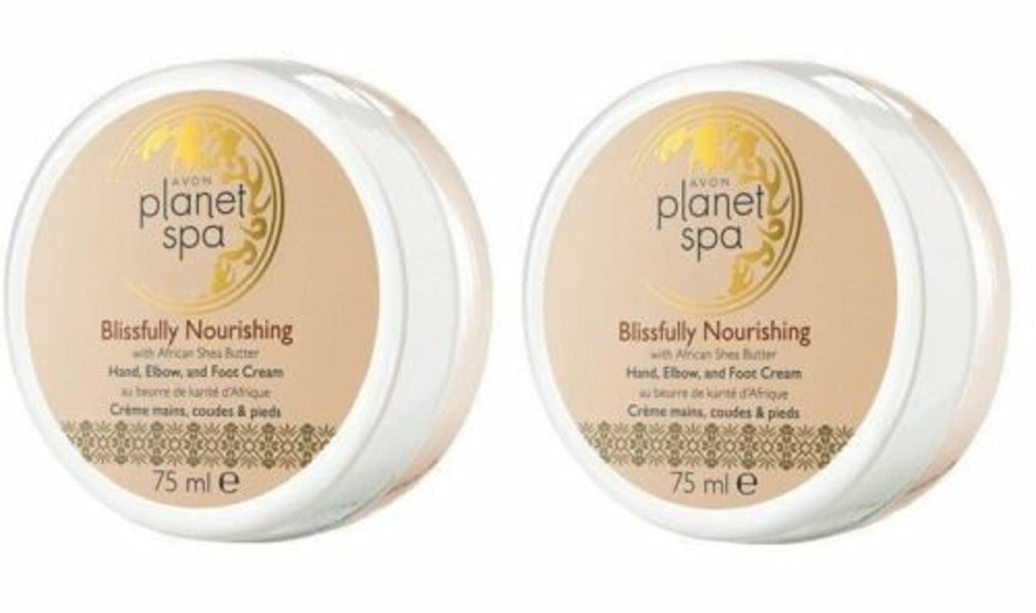 2-Pack Planet Spa Blissfully Nourishing Hand, Elbow & Foot Cream - 75ml Each - Deep Moisturizing for Dry Skin - Perfect for Home Spa, Travel & Gift Giving