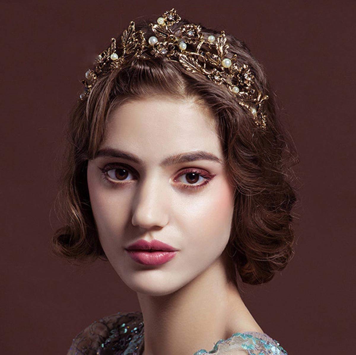 Gold Flower Dragonfly Crown Tiara for Women - Elegant Wedding Bridal Queen Headpiece for Brides, Girls & Teens - Perfect for Weddings, Prom, Pageants & Special Occasions
