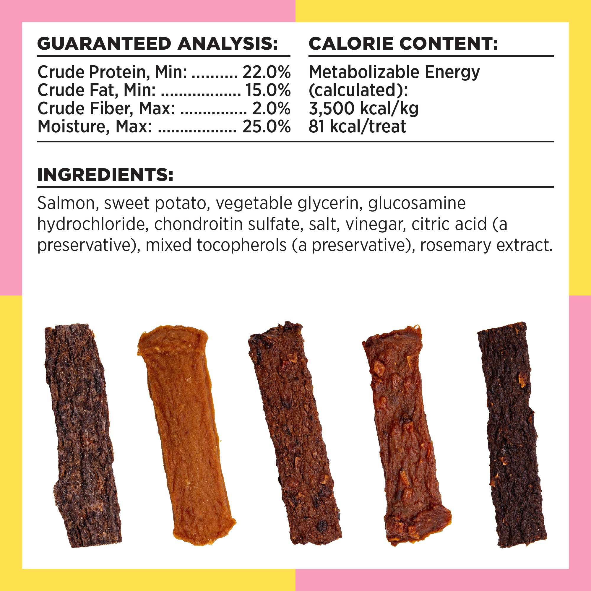BIXBI Salmon Jerky Dog Treats for Hip & Joint Support - 4 oz Grain-Free, USA Made - Glucosamine & Chondroitin Supplement - High Protein, Antioxidant Rich, No Fillers - Perfect for Senior Dogs & Active Pups