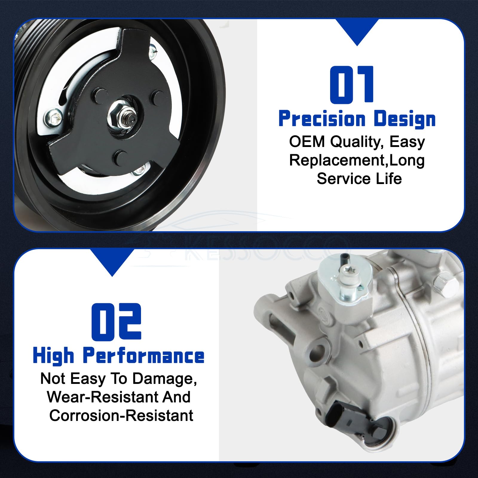 VW Passat Jetta Golf Bora Beetle TT RS Quattro 2.5L A/C Compressor CO 4574JC - High Performance Air Conditioning Compressor Replacement for Smooth Cooling - Perfect for Summer Road Trips & Daily Commutes
