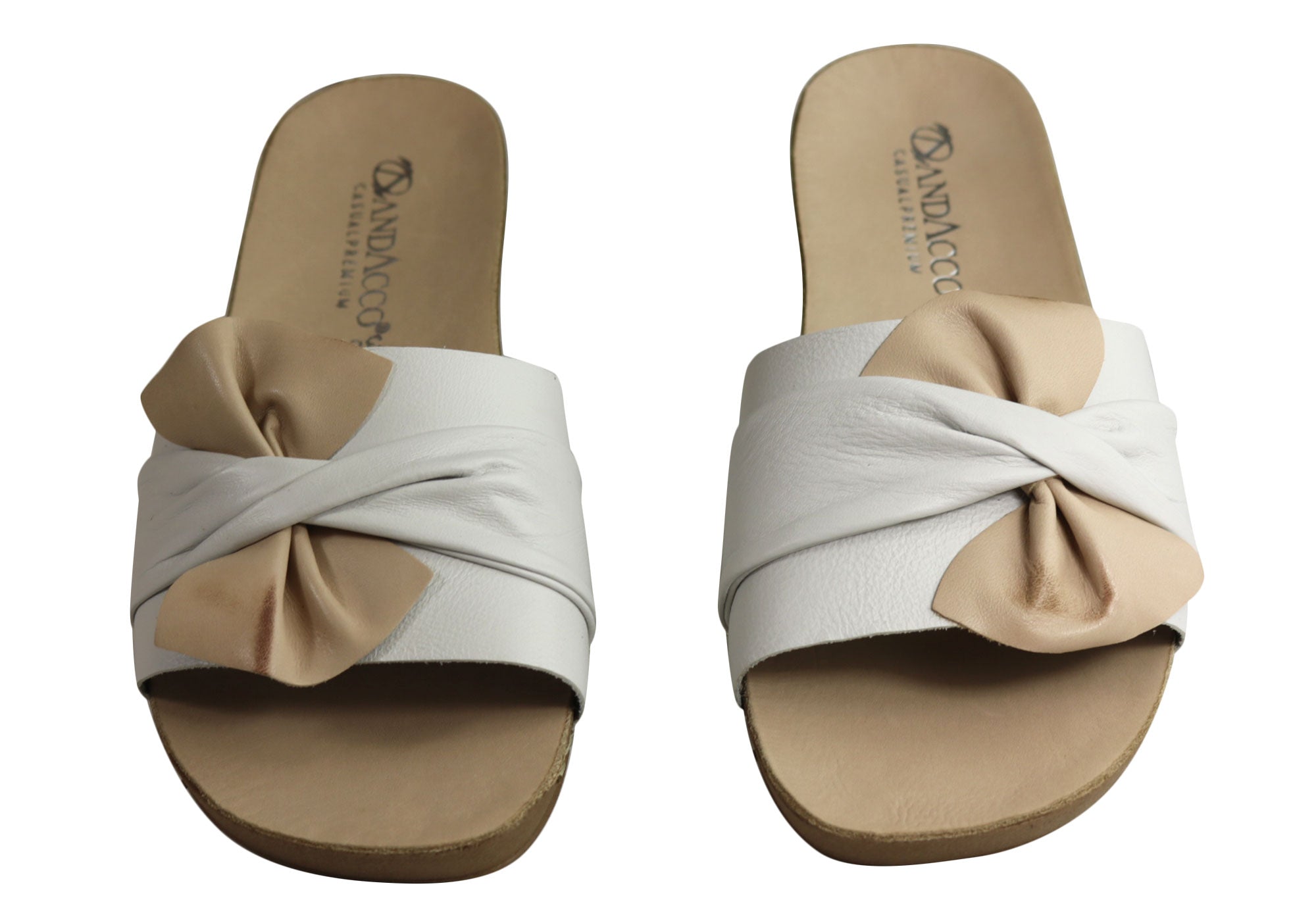 Andacco Women's Comfortable Leather Slide Sandals - Handmade in Brazil - Perfect for Beach, Pool, and Summer Casual Wear