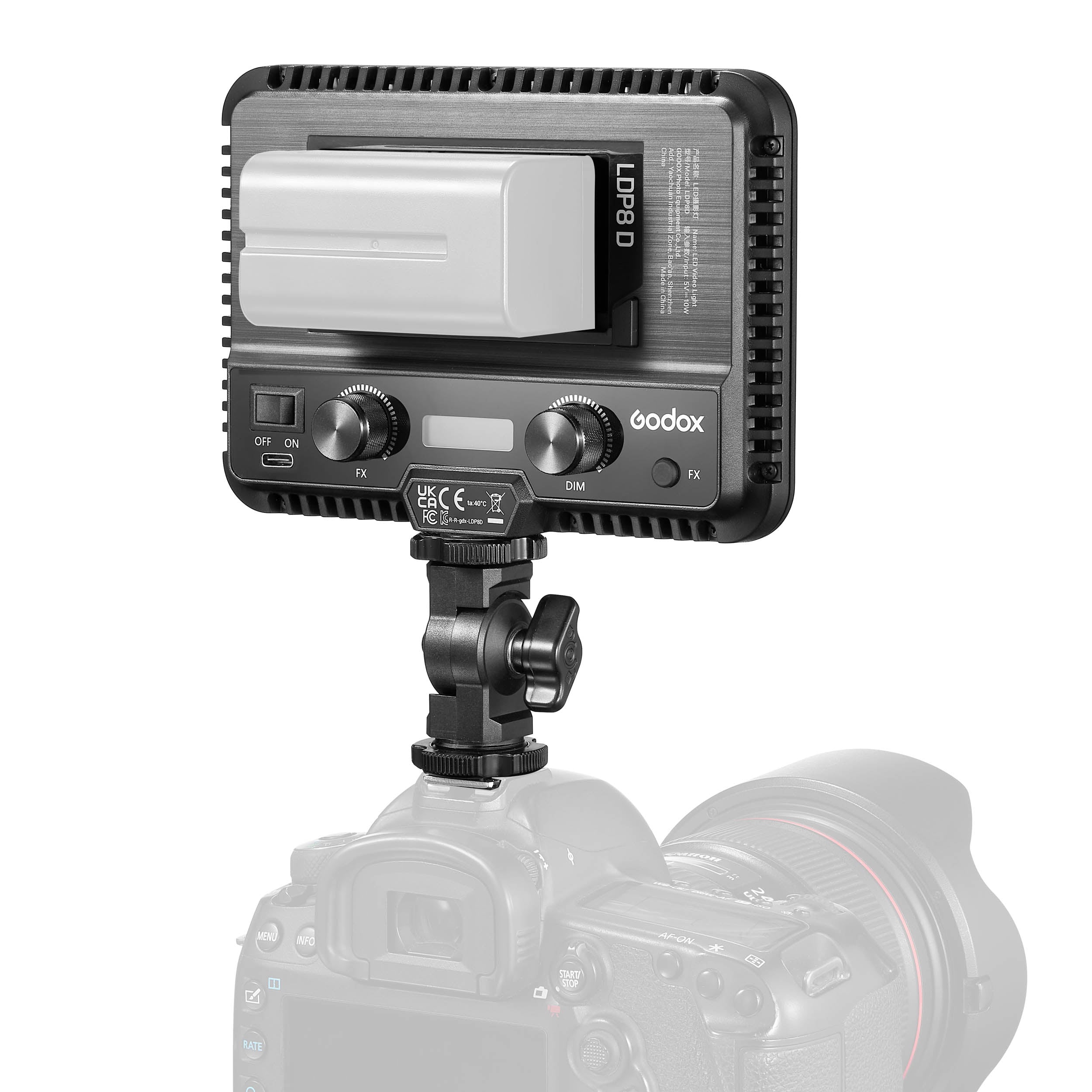 Godox LDP8D On-Camera LED Video Light - 5600K Daylight Balanced Continuous Lighting for Photography, YouTube & Vlogging (Perfect for Indoor/Outdoor Shooting, Interviews & Content Creation)