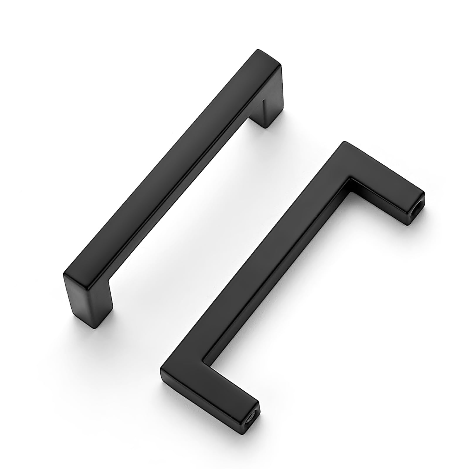 Ravinte 10 Pack Matte Black Kitchen Cabinet Handles - 3 Inch Hole Center Square Bar Pulls for Drawers & Cabinets | Durable Cabinet Hardware for Modern Kitchen, Bathroom & Office Furniture