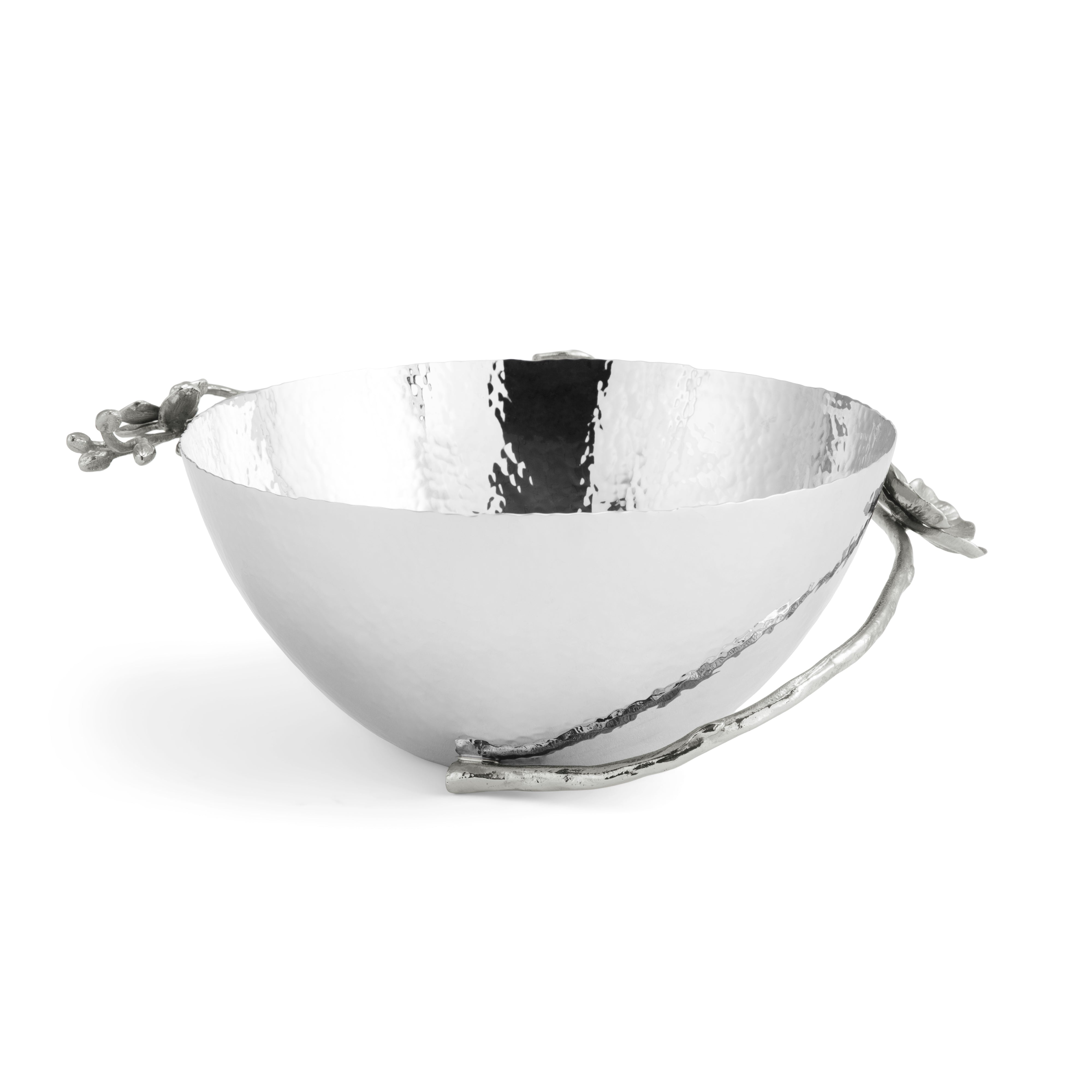 White Orchid Bowl Medium - Elegant Ceramic Serving Bowl for Salads, Pasta, and Desserts - Perfect for Dining, Entertaining, and Home Decor