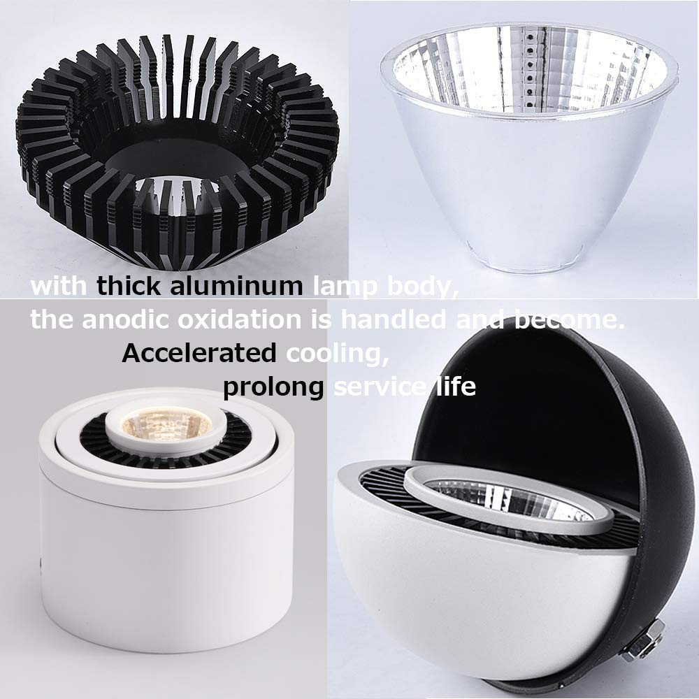 7W LED Accent Uplight with White Foot Switch - Portable Barrel Spotlight for Decorative Backlighting | Perfect for Loft, Gallery, Exhibition & Home Decor Lighting