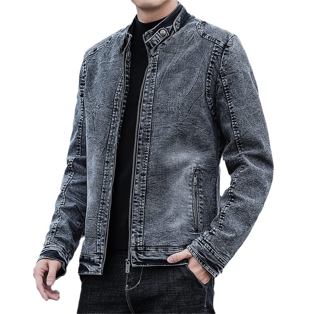 Men's Slim Fit Denim Jacket - Lightweight Cotton Jean Coat for Spring & Fall | Casual Streetwear, Outdoor Activities & Everyday Wear