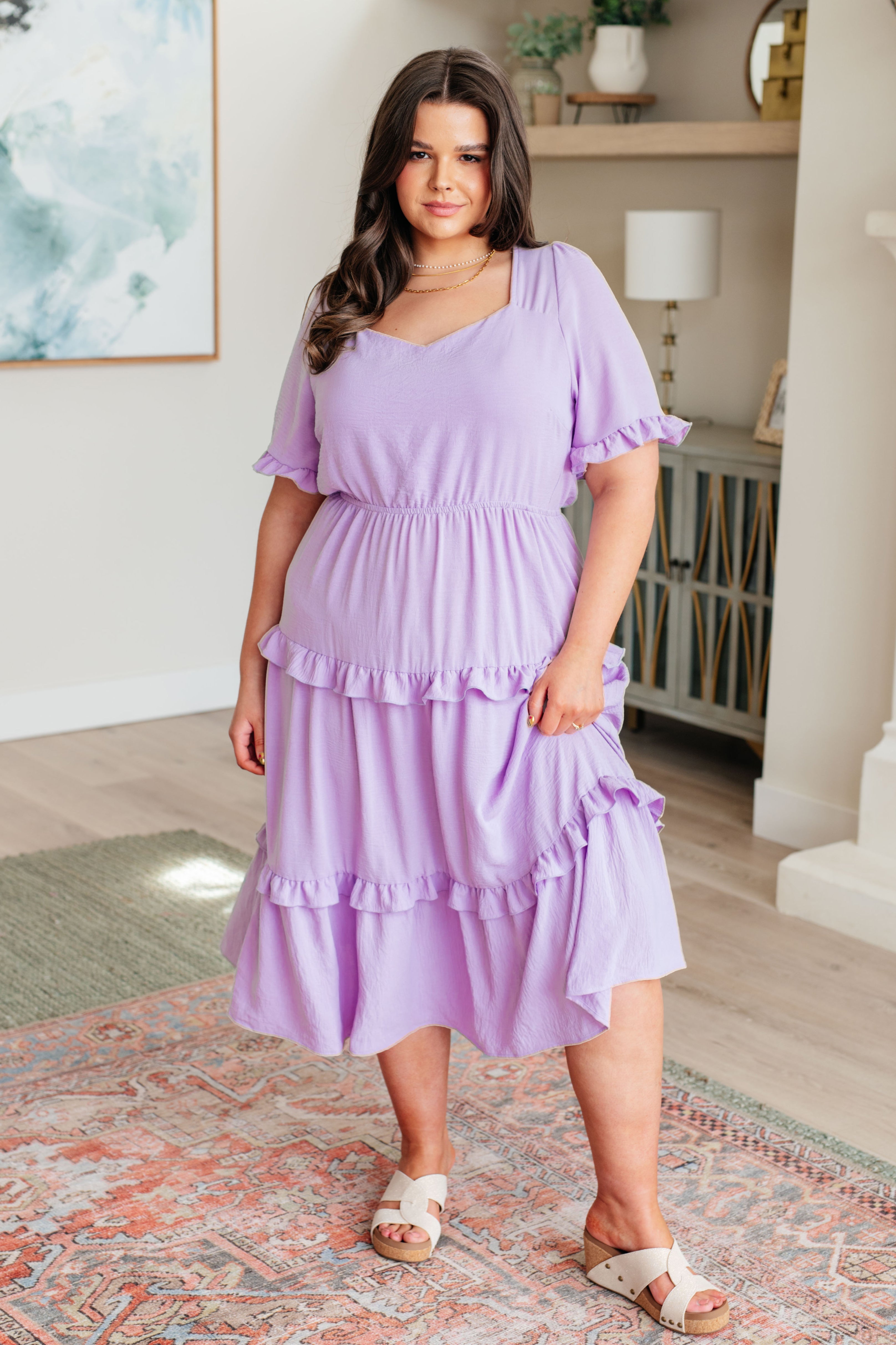 Flowy Tiered Ruffled Dress for Women | Elegant Boho Summer Dress | Perfect for Beach Vacations, Date Nights & Outdoor Parties