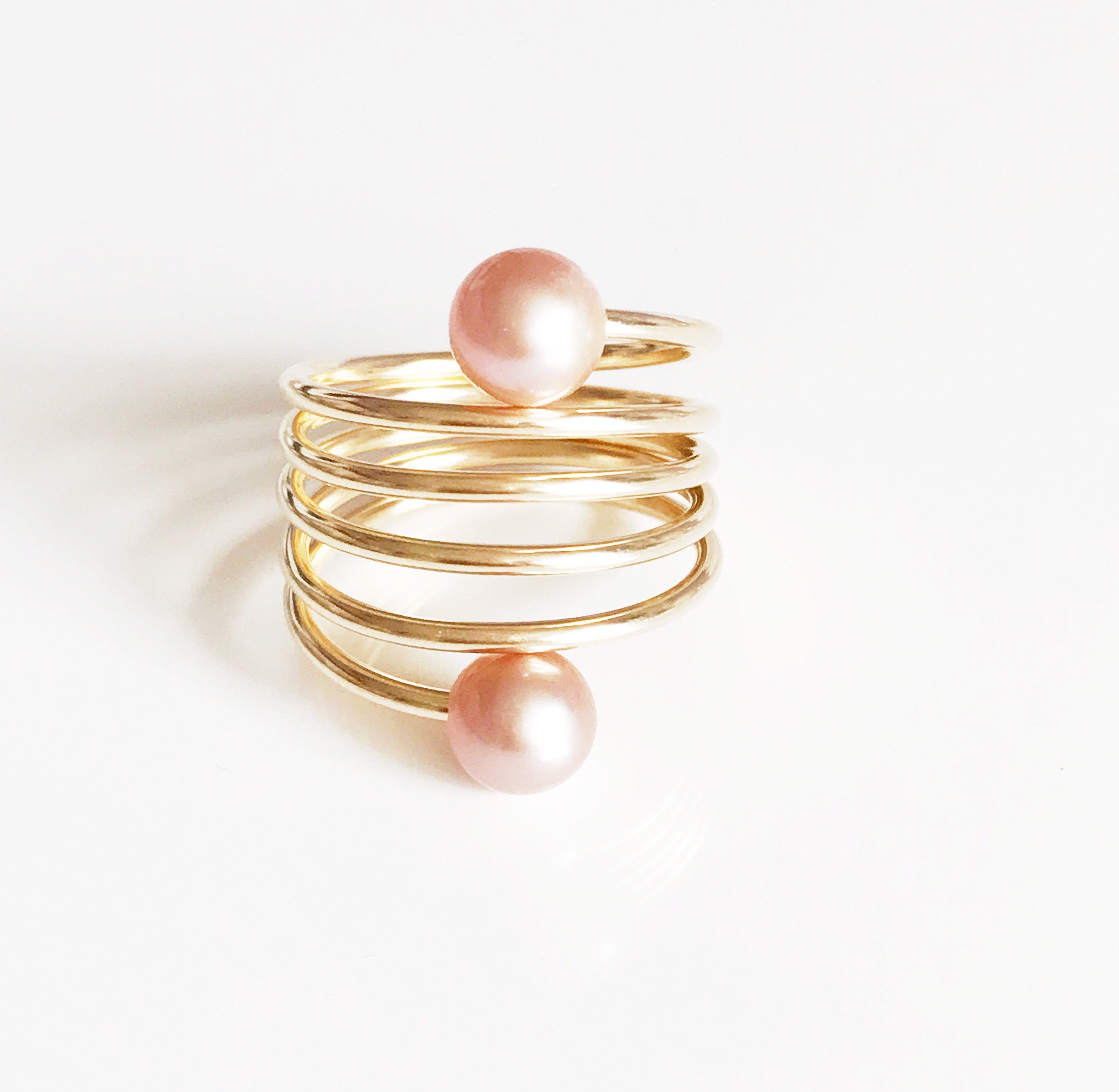 Ring CAMILA - Pink Pearl Statement Ring (R160) | Elegant Jewelry for Women | Perfect for Weddings, Parties & Special Occasions