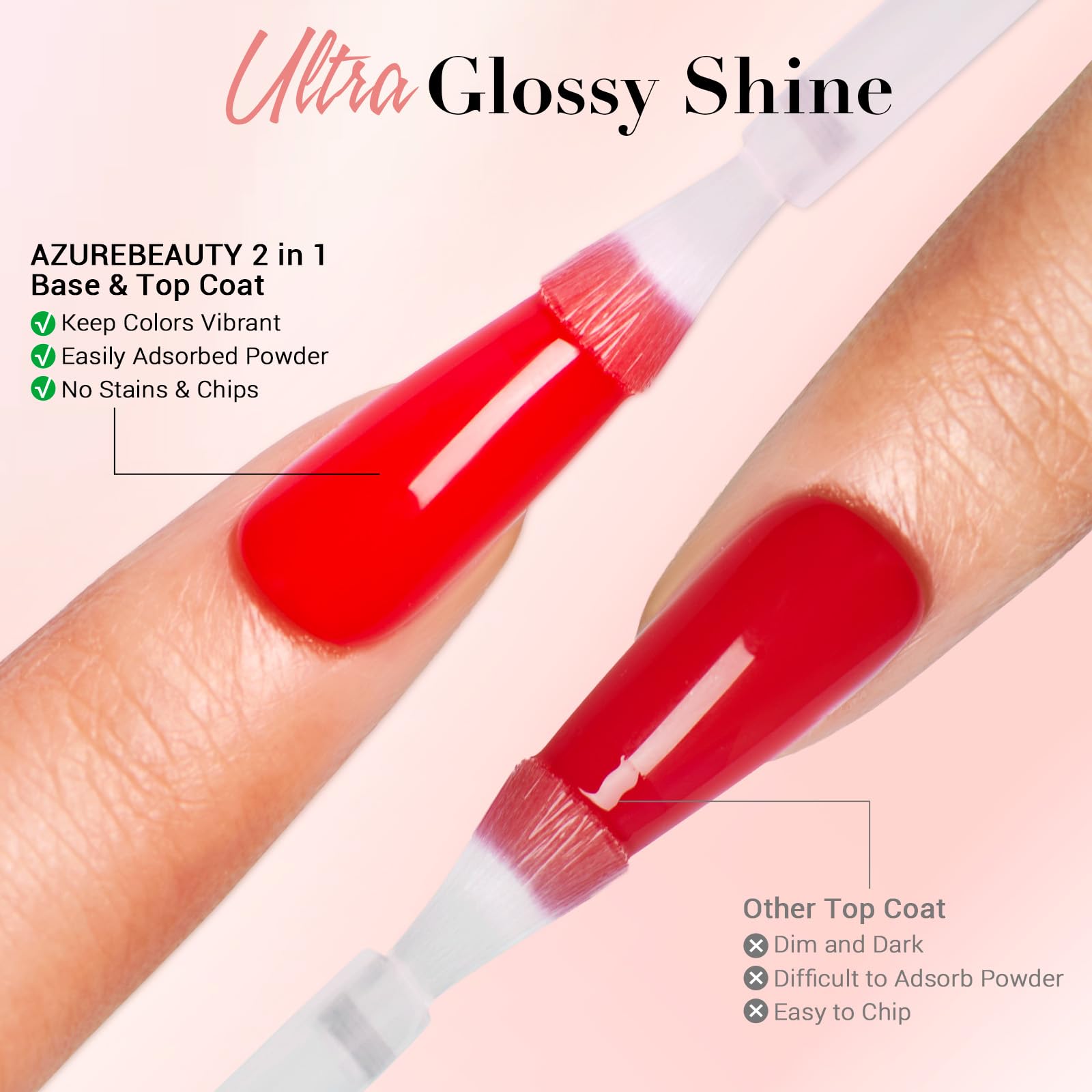 AZUREBEAUTY Dip Powder Liquid Set - 15ml/0.5oz Nail Repair Kit with Base Coat, Top Coat, Activator & Cuticle Oil - No UV Lamp Needed for Strong & Long-Lasting Dip Powder Nails - Perfect for Salon-Quality Manicures at Home or Professional Nail Art