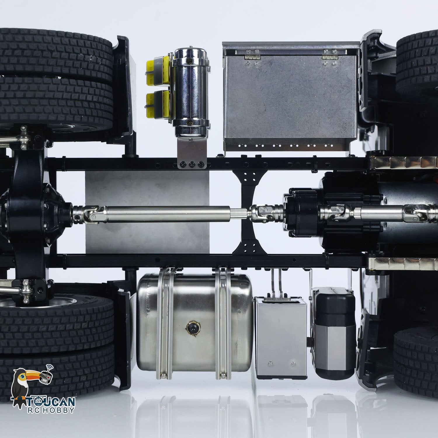 1/14 Scale 6x6 RC Tractor Truck Model - 10CH Radio Controlled, 2-Speed Brush Motor ESC, No Lock Differential Axle - Off-Road Adventure & Construction Site Play