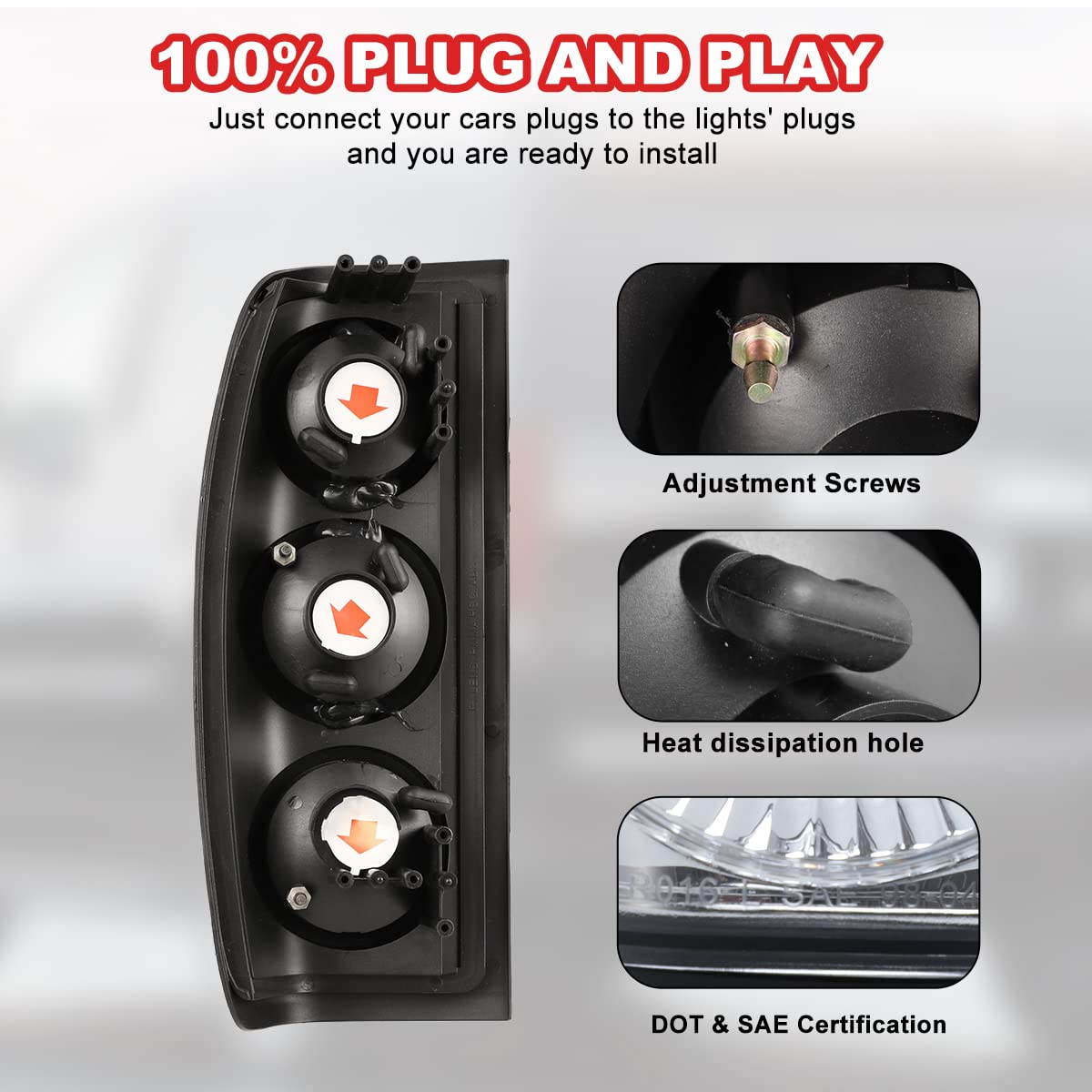 ROXX Replacement Tail Lights for 1998-2004 Nissan Frontier - Black Housing with HD Lens - Left & Right Side Taillamps - Chrome Trim & Clear Lens - Perfect for Night Driving & Off-Road Adventures