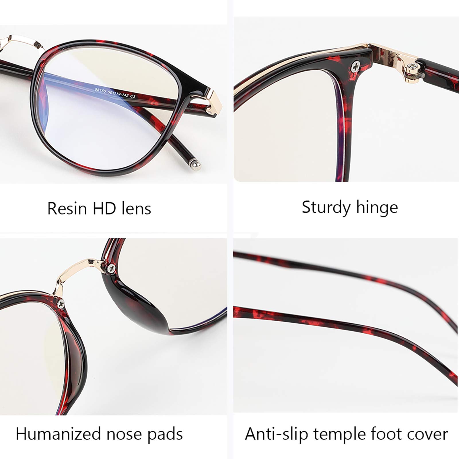 Blue Light Blocking Reading Glasses - Anti Eye Strain HD Resin Lens with UV Protection - Lightweight Fashion Eyewear for Men & Women - Perfect for Gaming, Reading & Computer Use - Black Frame +2.00 Strength
