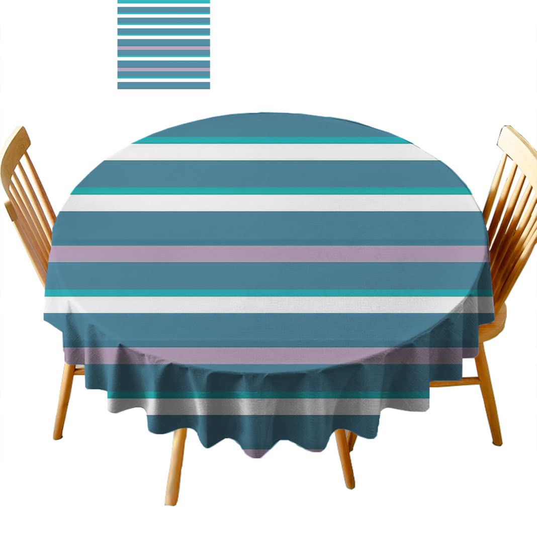 Round Tablecloth 54 Inch - Premium Fabric Dining Table Cover for Restaurants, Parties & Home Decor - B58OL (White, Beige, Navy Blue) - Waterproof & Wrinkle-Resistant for Easy Cleaning