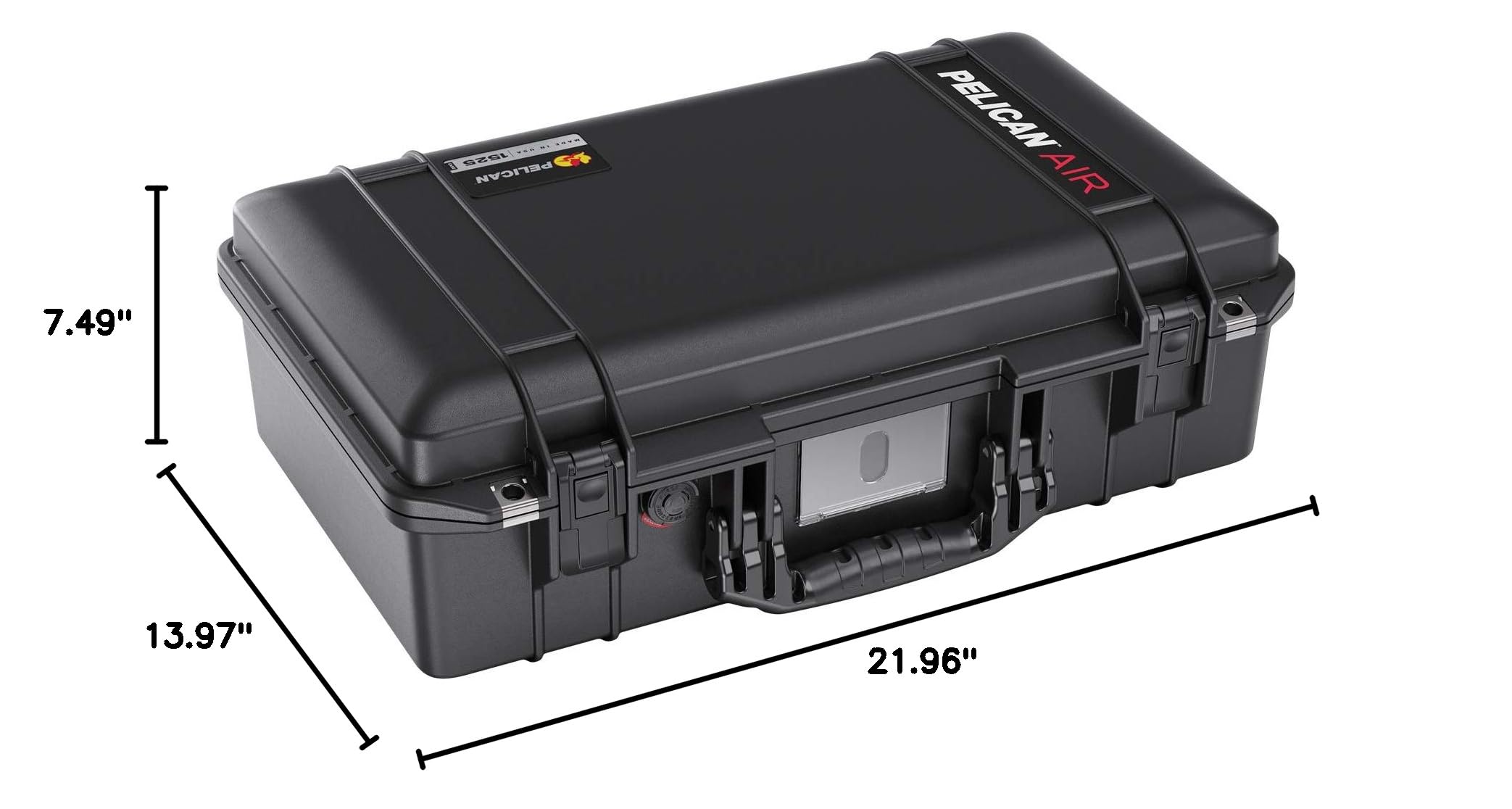 Pelican Air 1525 Waterproof Hard Case - Lightweight Protective Travel Case for Electronics, Cameras & Gear - Black - Perfect for Air Travel, Outdoor Adventures & Equipment Storage