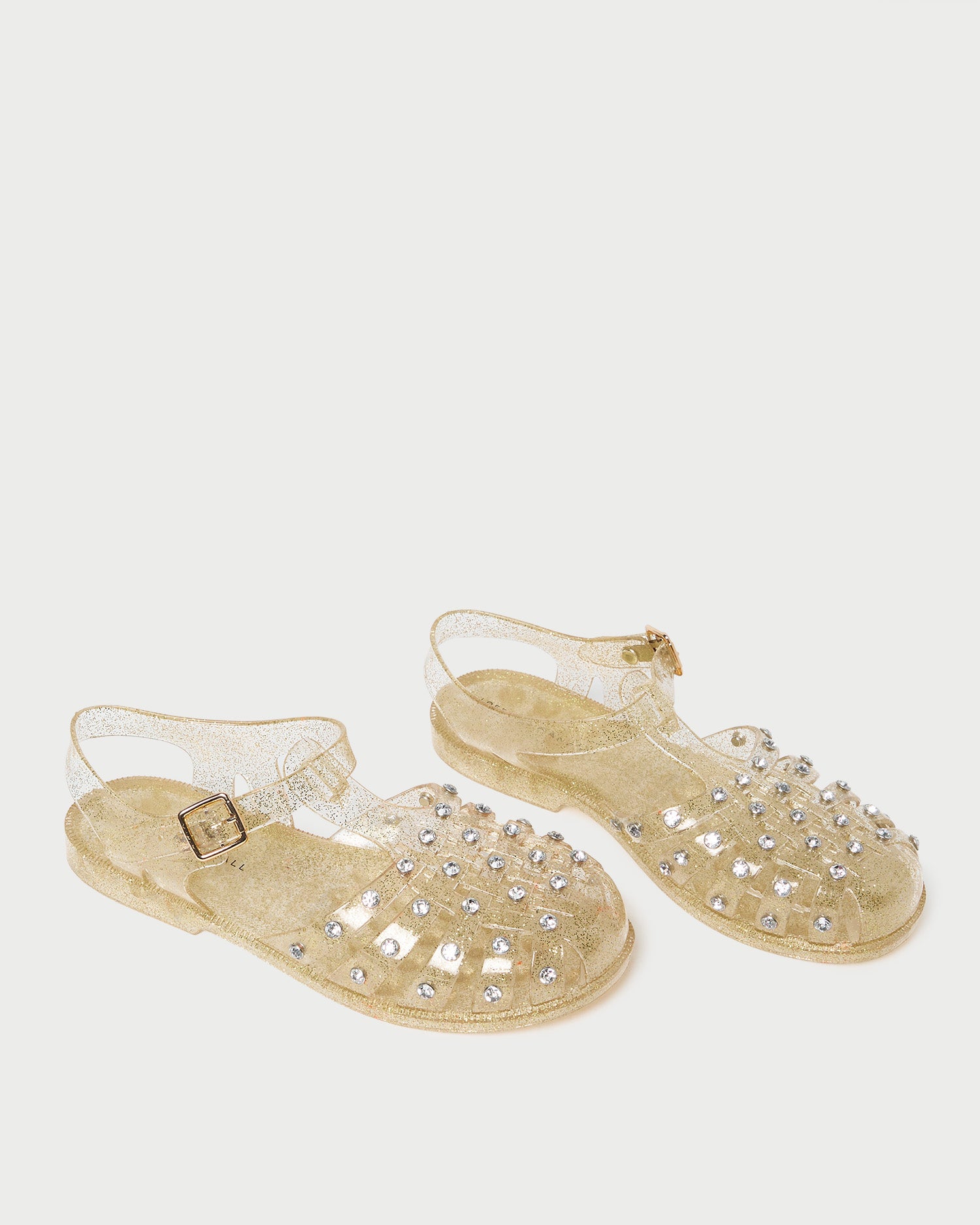 Rhys Champagne Glitter Jelly Sandals for Women - Comfortable & Stylish Summer Beach Shoes for Pool, Party, and Casual Wear