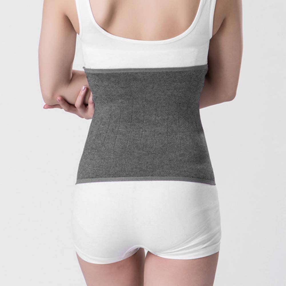 Premium Cashmere Kidney Warmer Belt - Soft Elastic Waist Support for Back Pain Relief - Winter Warmth & Comfort - Ideal for Office, Travel & Cold Weather (Grey)