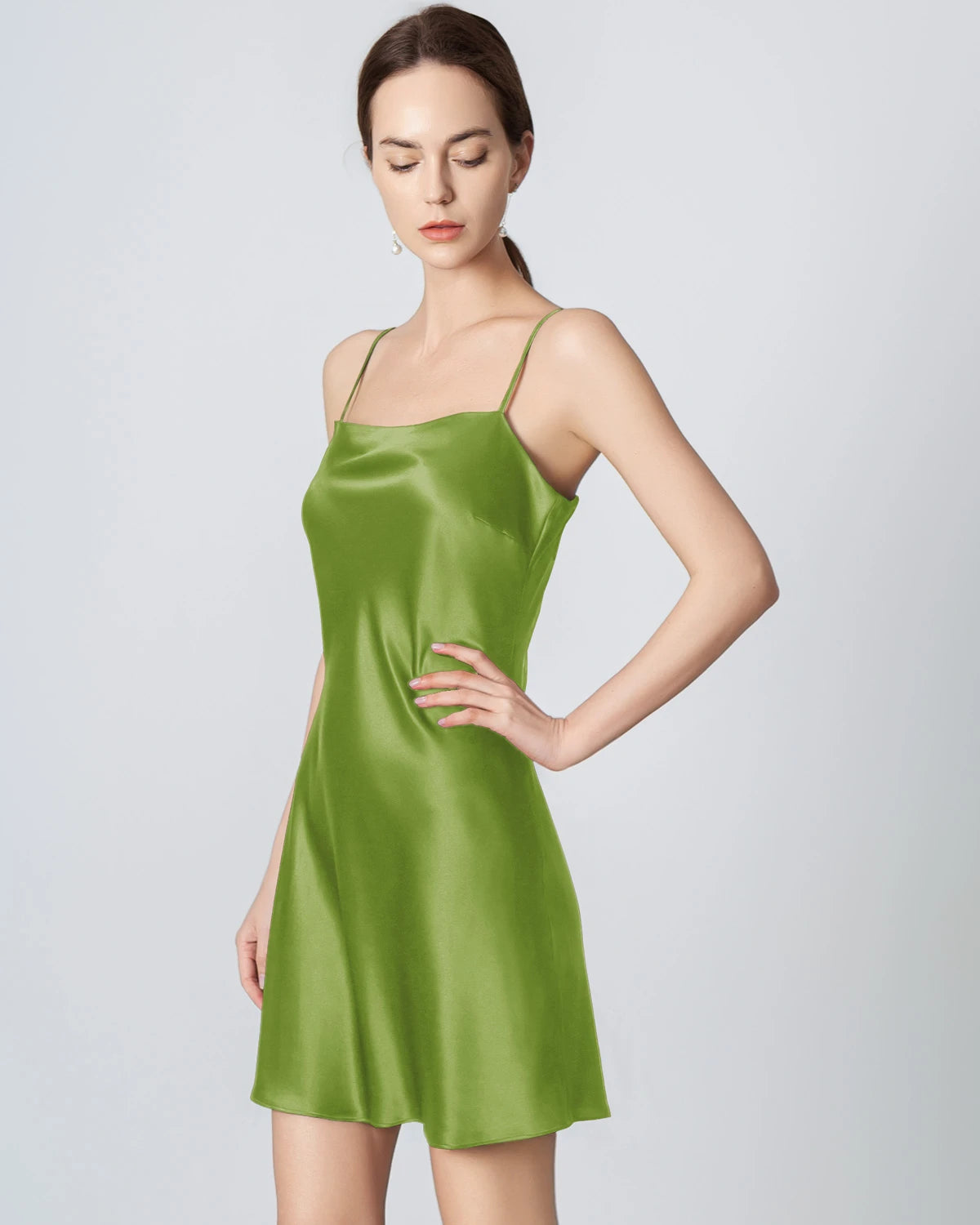 Silk Black Mini Cami Dress for Women - Sexy Sleeveless Slip Dress for Night Out, Party & Date Night