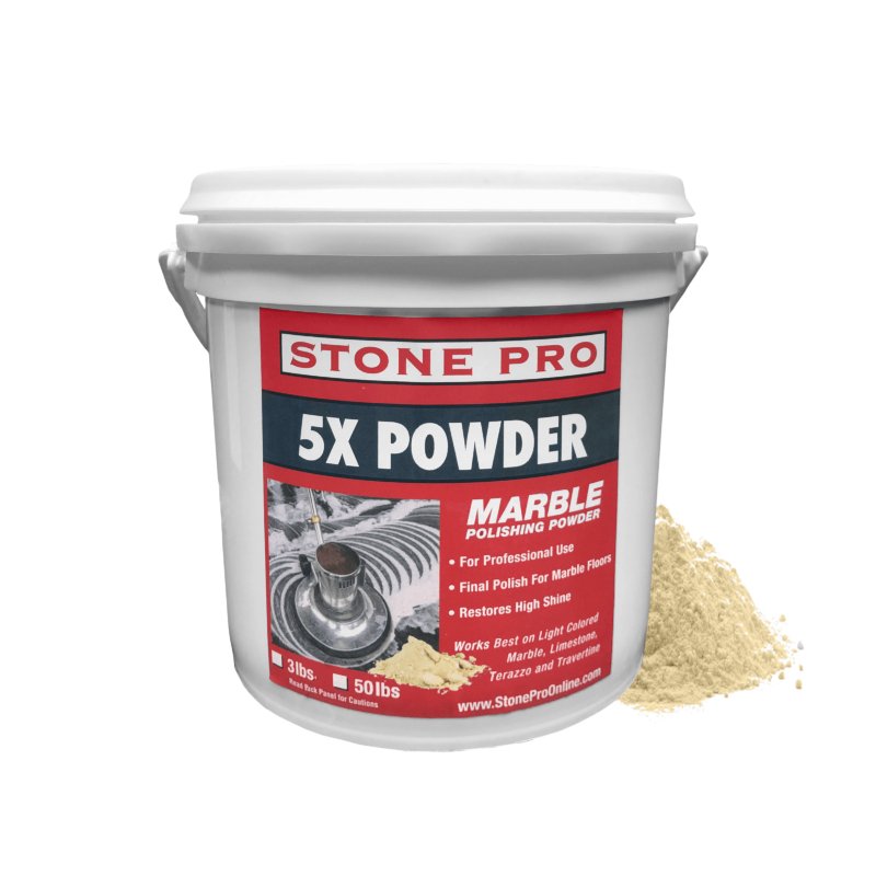 5X Premium Marble Polishing Powder - Restores Shine for Marble, Travertine & Limestone Surfaces - Perfect for Countertops, Floors & Bathroom Tiles