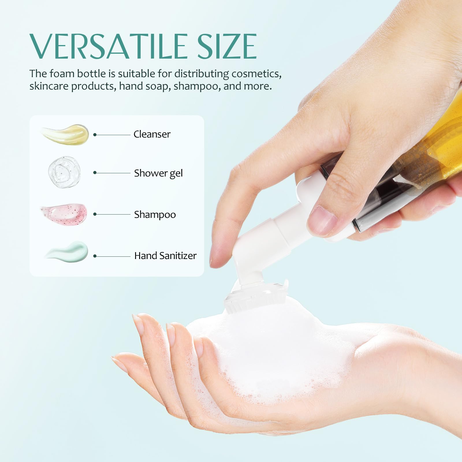 6 Pack Foam Soap Dispenser Bottles - 60ml Travel Size Foaming Pump Bottles for Hand Soap, Lotion & Shampoo | Portable Mousse Dispenser for Bathroom, Kitchen & On-The-Go Use