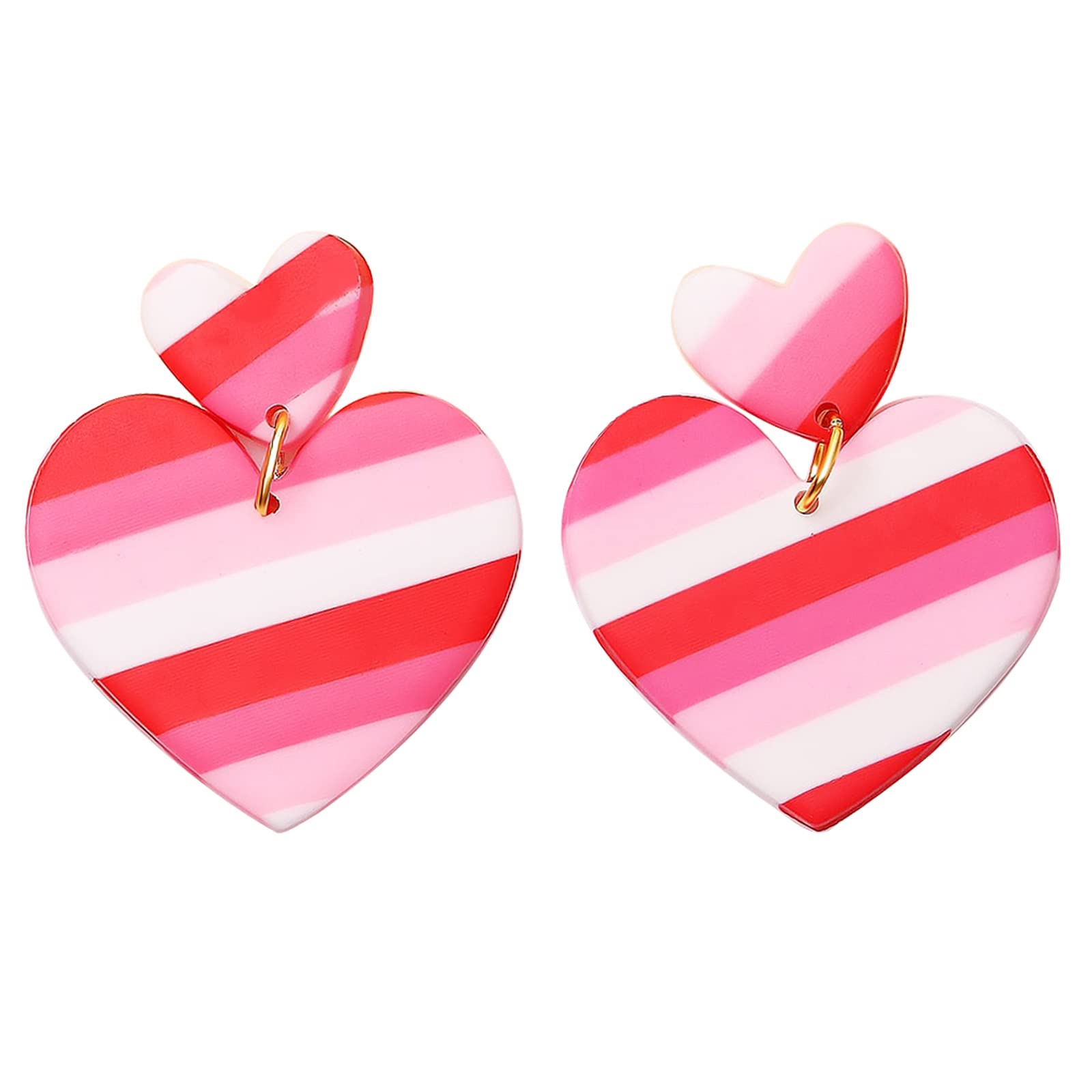 Valentine's Day Heart Dangle Earrings for Women - Red & Black Drop Earrings, Delicate Jewelry Gift for Girlfriend, Wife, Daughter | Perfect for Date Night, Anniversary, Romantic Occasions