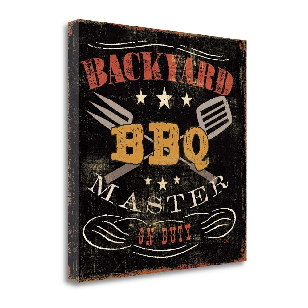 Backyard BBQ Fine Art Giclee Print on Gallery Wrap Canvas - Ready to Hang Wall Decor for Dining Room, Kitchen & Outdoor Patio