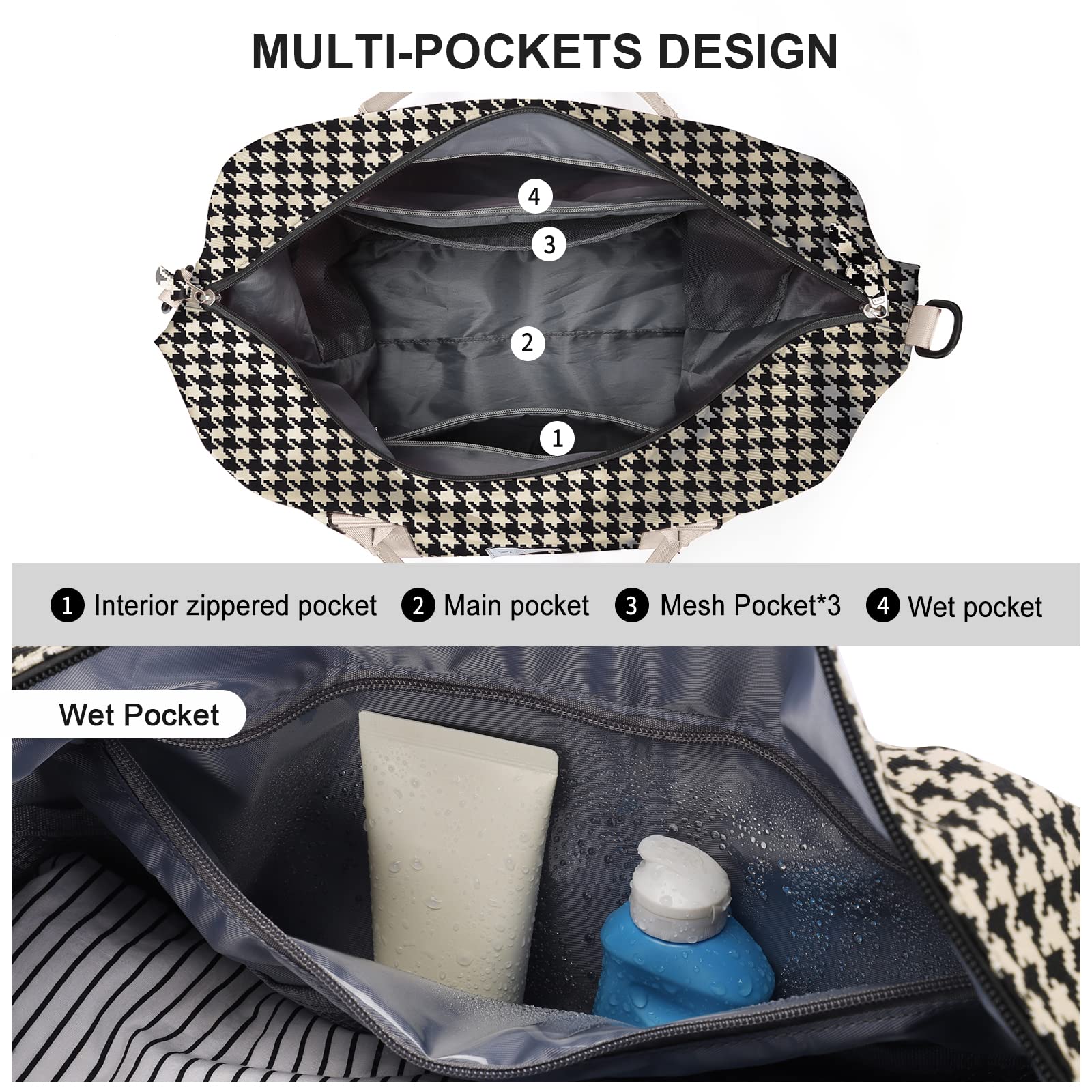 Lightweight Cabin Bag for Air Travel - Underseat Carry On Duffle Bag for Women & Men | Perfect as Personal Item, Weekend Overnight Bag & Gym Bag with Wet Pocket | Ideal for Flights, Business Trips & Quick Getaways