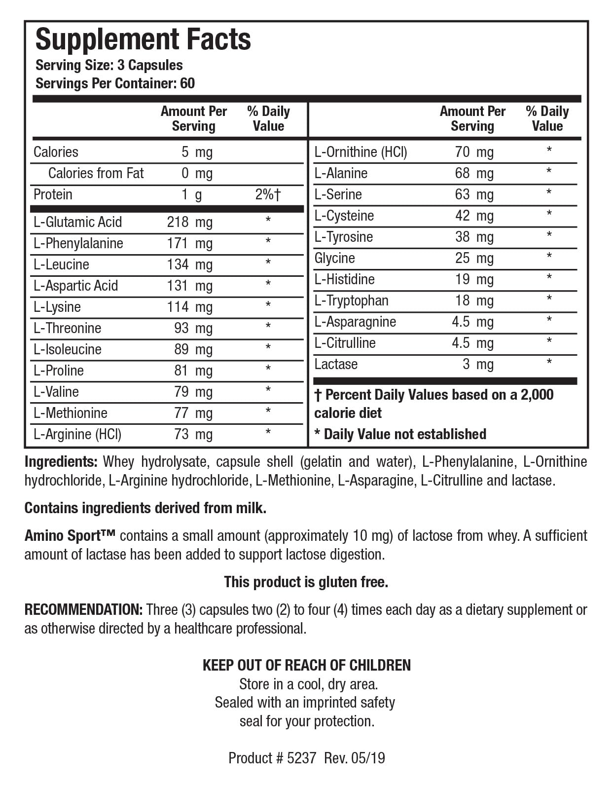 Biotics Research Amino Sport - Broad Spectrum Amino Acids with BCAAs for Muscle Recovery & Lean Mass Support | 180 Capsules for Athletes & Fitness Enthusiasts