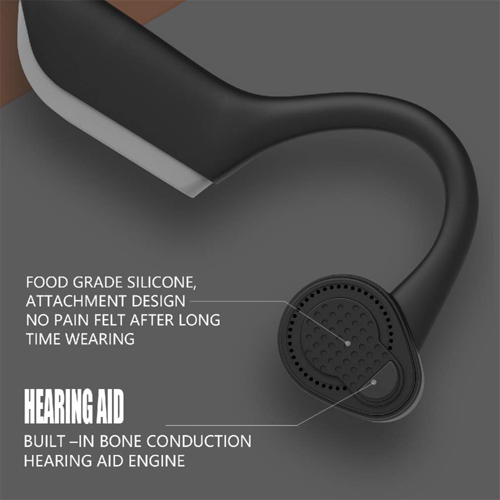 Bluetooth 5.0 Bone Conduction Headphones - Wireless Open-Ear Sports Headphones with HD Stereo Sound, IPX5 Sweatproof & Waterproof for Running, Cycling, Gym Workouts - Perfect for Outdoor Activities & Fitness Enthusiasts (Black)