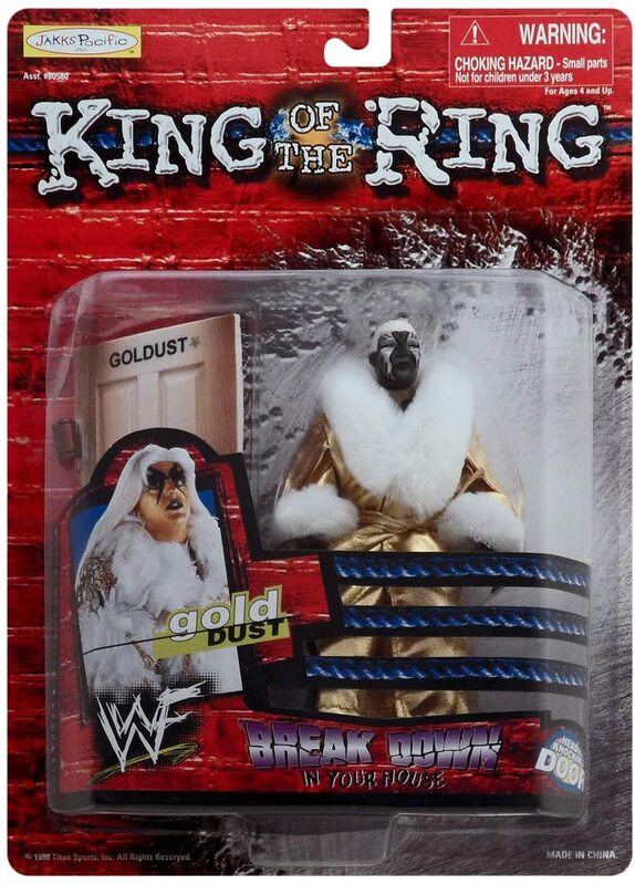 1999 WWF Jakks Pacific Break Down In Your House Goldust Action Figure - Vintage Wrestling Collectible for Display & Play
