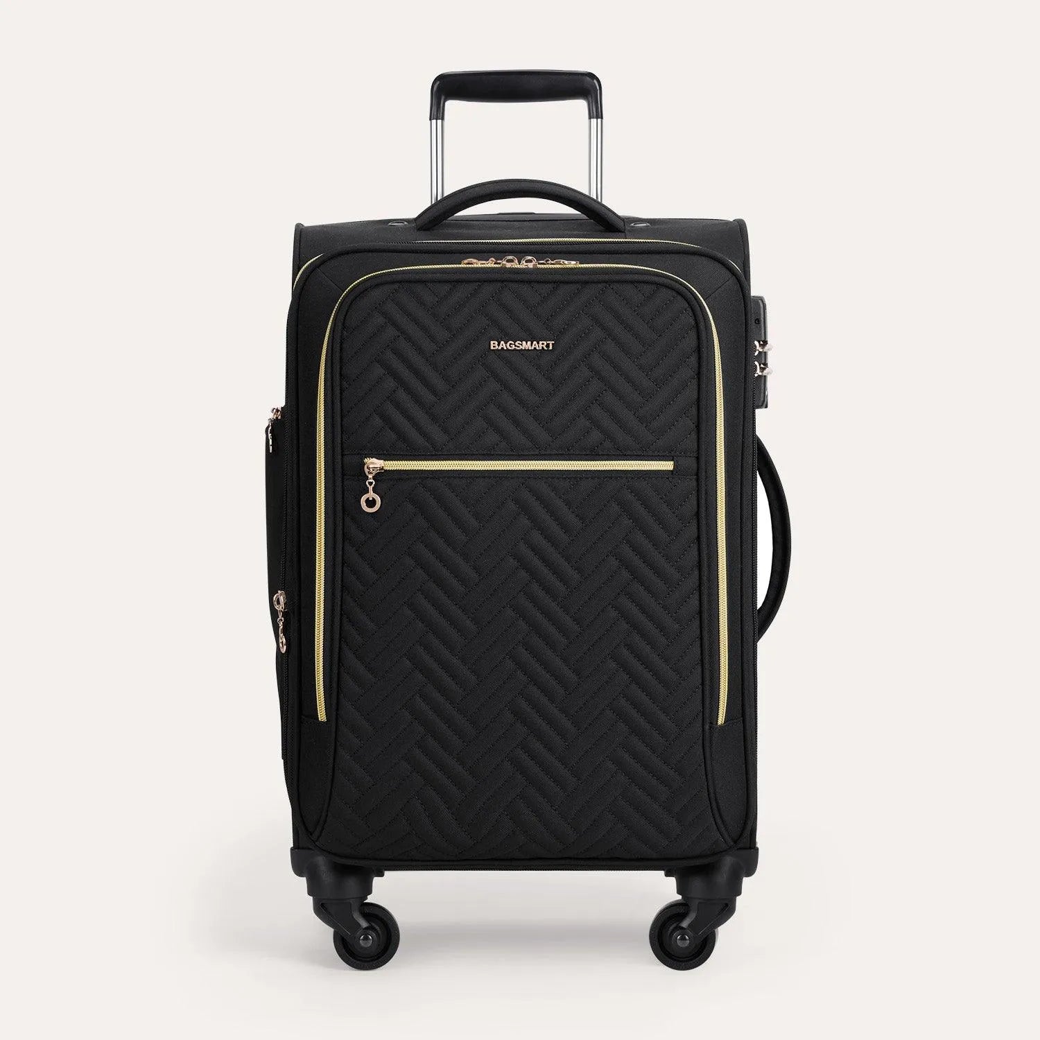 20 Inch Bonchemin Quilted Business & Travel Suitcase - Lightweight Carry-On Luggage with Spinner Wheels for Business Trips & Weekend Getaways