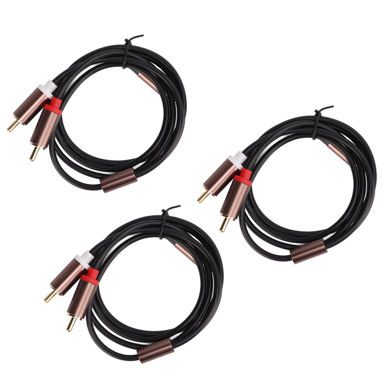 3.5mm to 2RCA Audio Cable - High Quality Gold-Plated Connectors, Aluminum Alloy Shell, Noise-Free Transmission for Home Theater, Car Audio, DJ Equipment, Laptops, Tablets & Smartphones