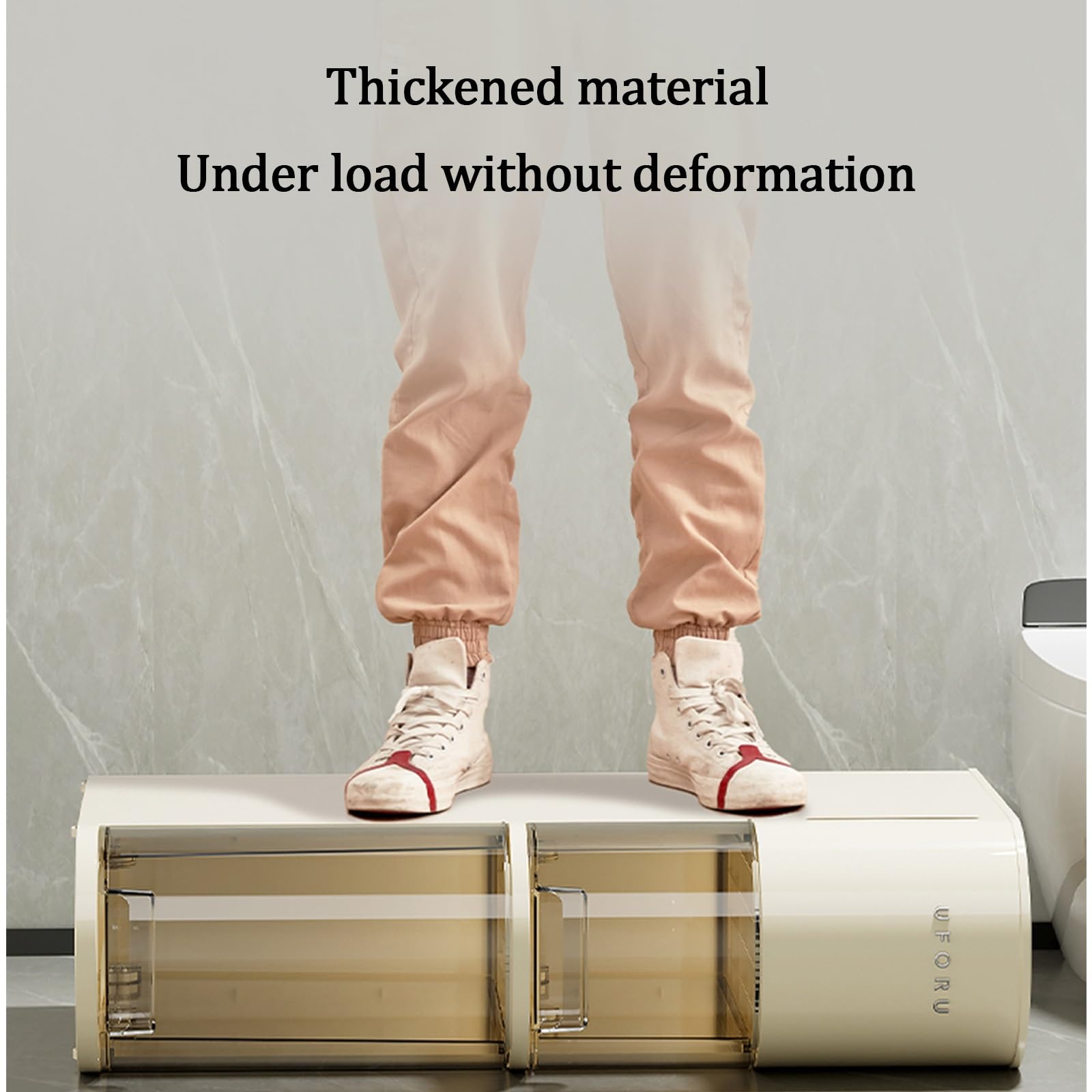 Narrow Bathroom Storage Cabinet on Wheels with Drawers - Plastic Rolling Side Cabinet for Small Spaces, Heavy Duty Floor Organizer | Perfect for Bathroom, Kitchen, Laundry Room & Closet Organization