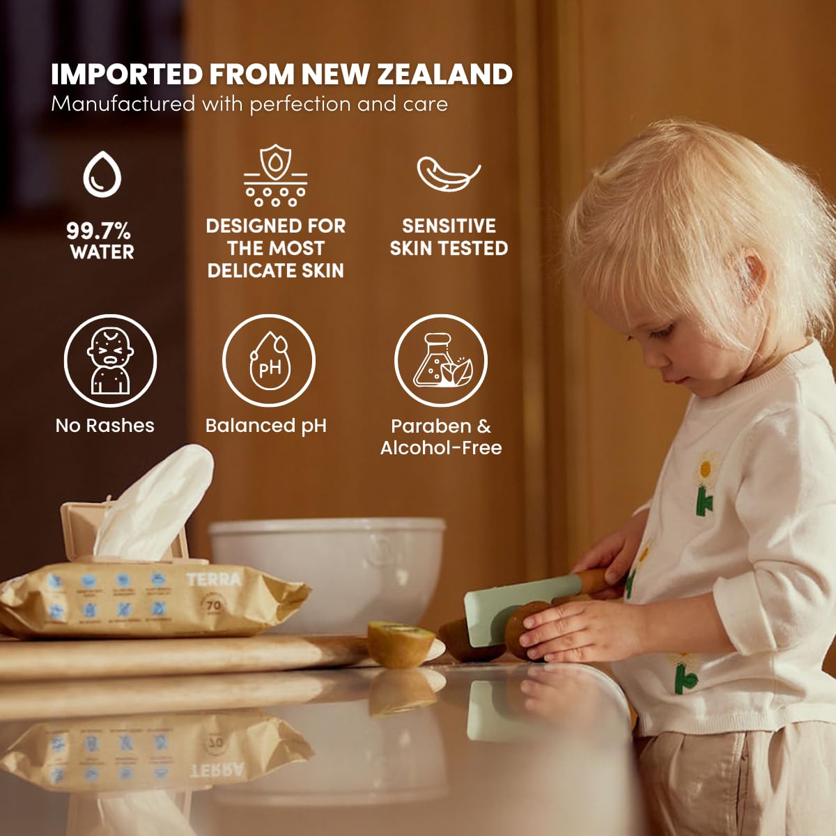 Organic Pure New Zealand Water Bamboo Baby Wipes - Hypoallergenic, Biodegradable & Chemical-Free (70 Count, Pack of 12) | Gentle for Newborn Skin, Perfect for Diaper Changes, On-the-Go Cleaning & Sensitive Skin Care
