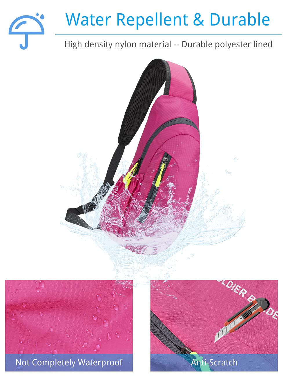 Men's & Women's Crossbody Sling Backpack - Lightweight Chest Shoulder Bag for Gym, Cycling, Travel & Outdoor Sports | Perfect for Hiking, Commuting & Daily Use