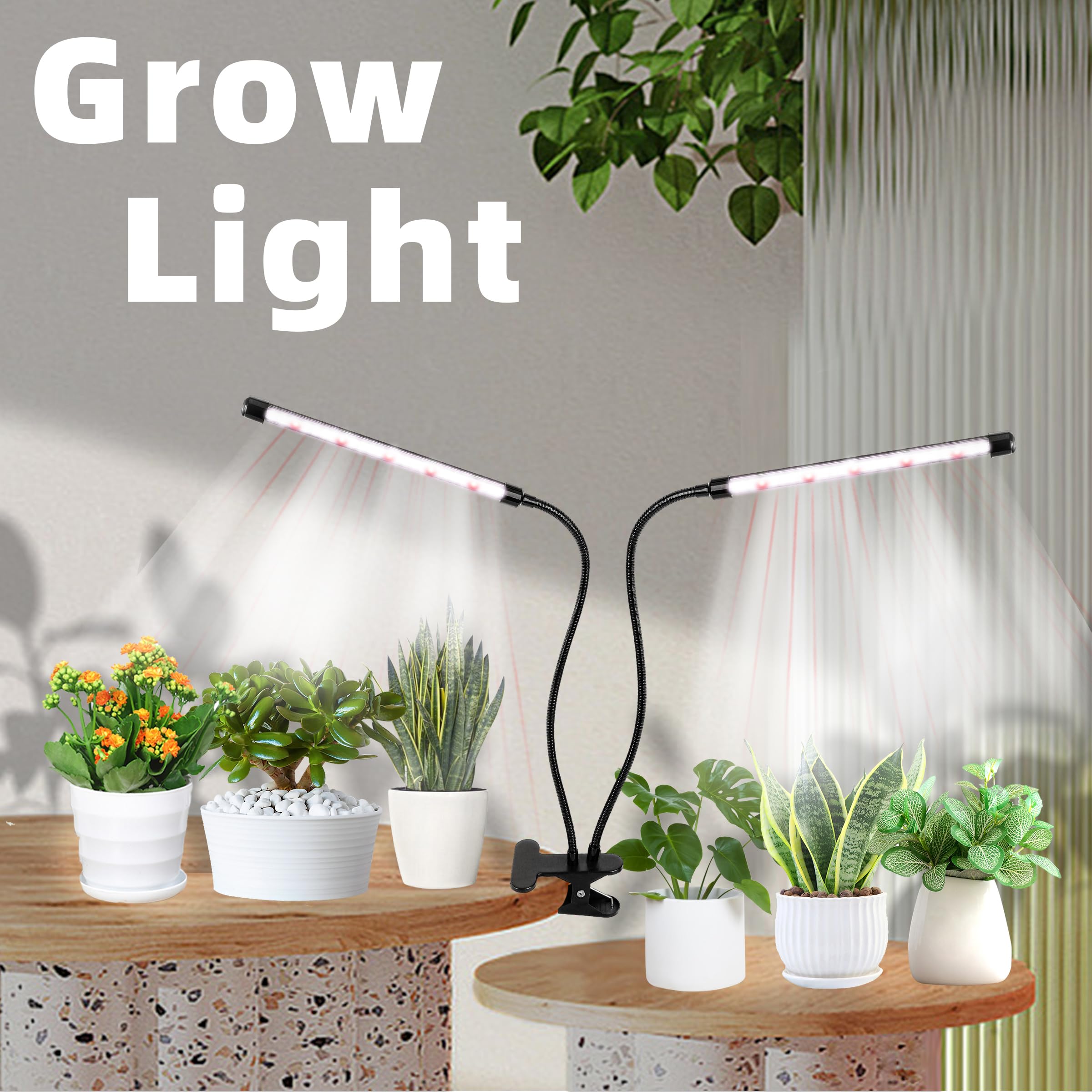 6500K Full Spectrum LED Grow Light with Adjustable Clip - 84 LED Plant Lamp for Indoor Plants, Seedlings, Hydroponics & Home Gardening