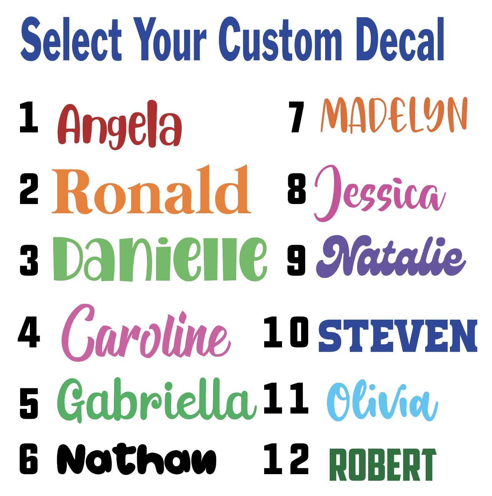 Custom Name Decal Sticker - Personalized Font Vinyl Stickers for Tumbler Cups, Laptop, Phone, Car, Helmet & More | Glitter Colors | Perfect for DIY Crafts, Gifts & Personalization Projects