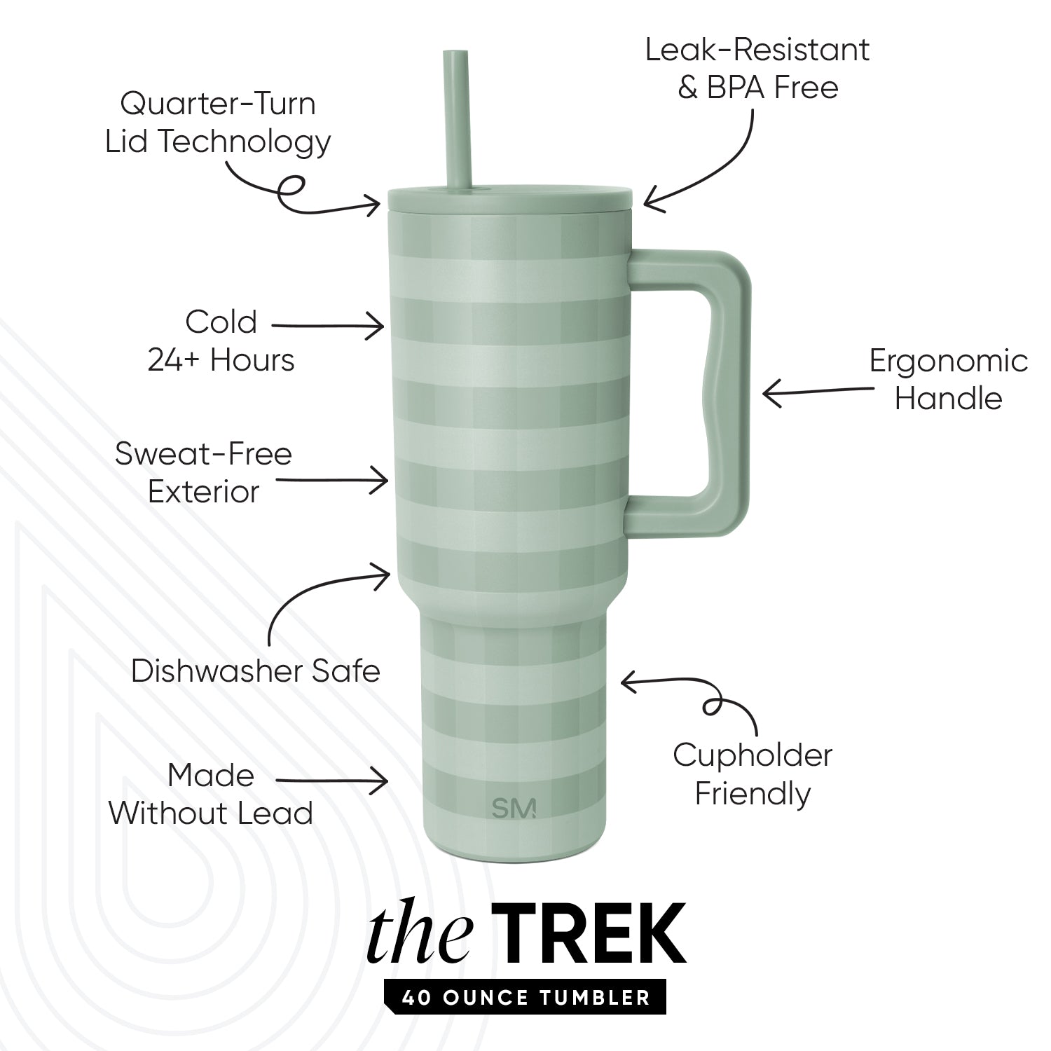 Premium Trek Tumbler 214 - 20oz Insulated Stainless Steel Water Bottle with Leakproof Lid for Hiking, Camping & Outdoor Adventures - Keeps Drinks Hot/Cold for 24 Hours