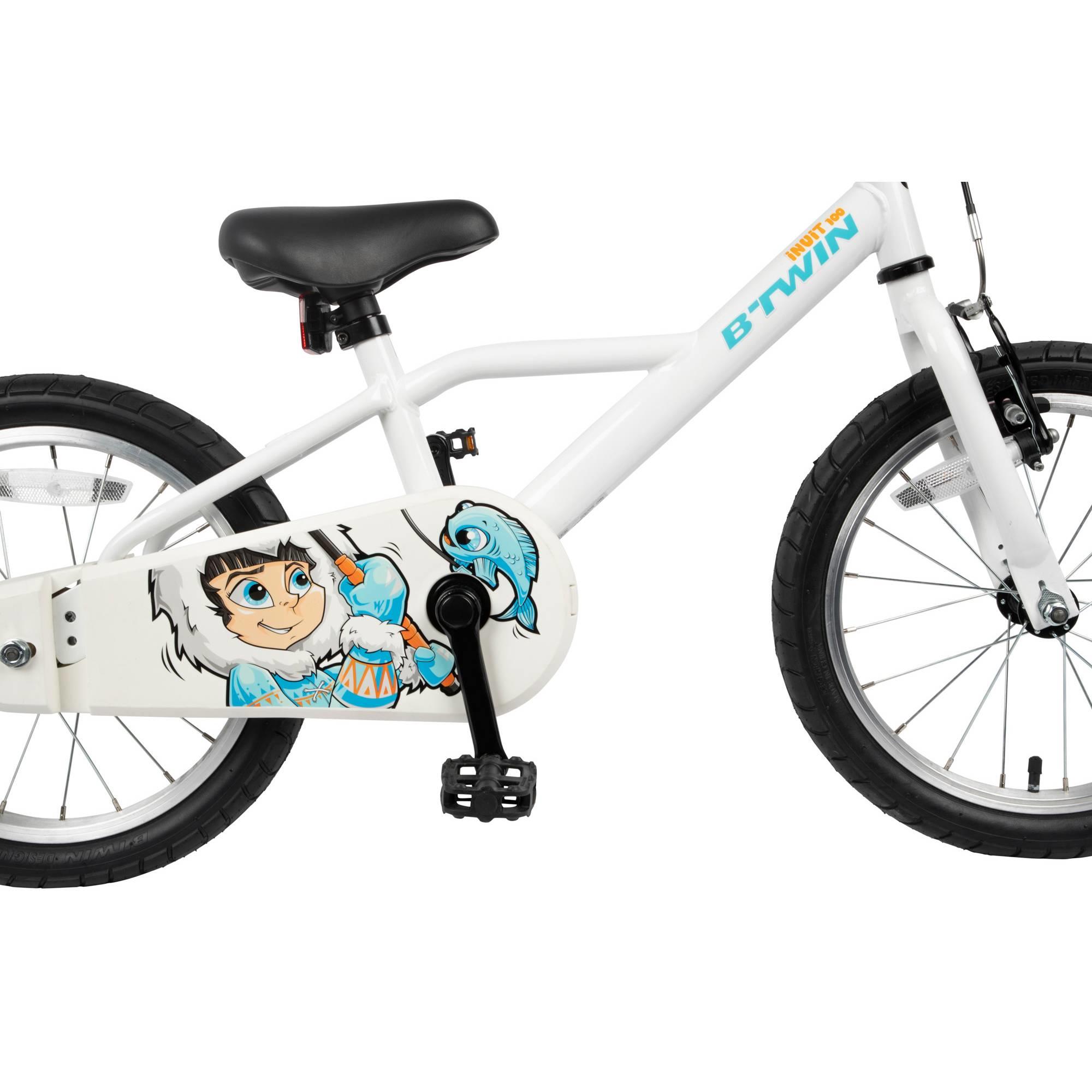 Btwin 100 Frosty Blue Hybrid Bike for Kids 16 Inch - Perfect for Ages 3'7