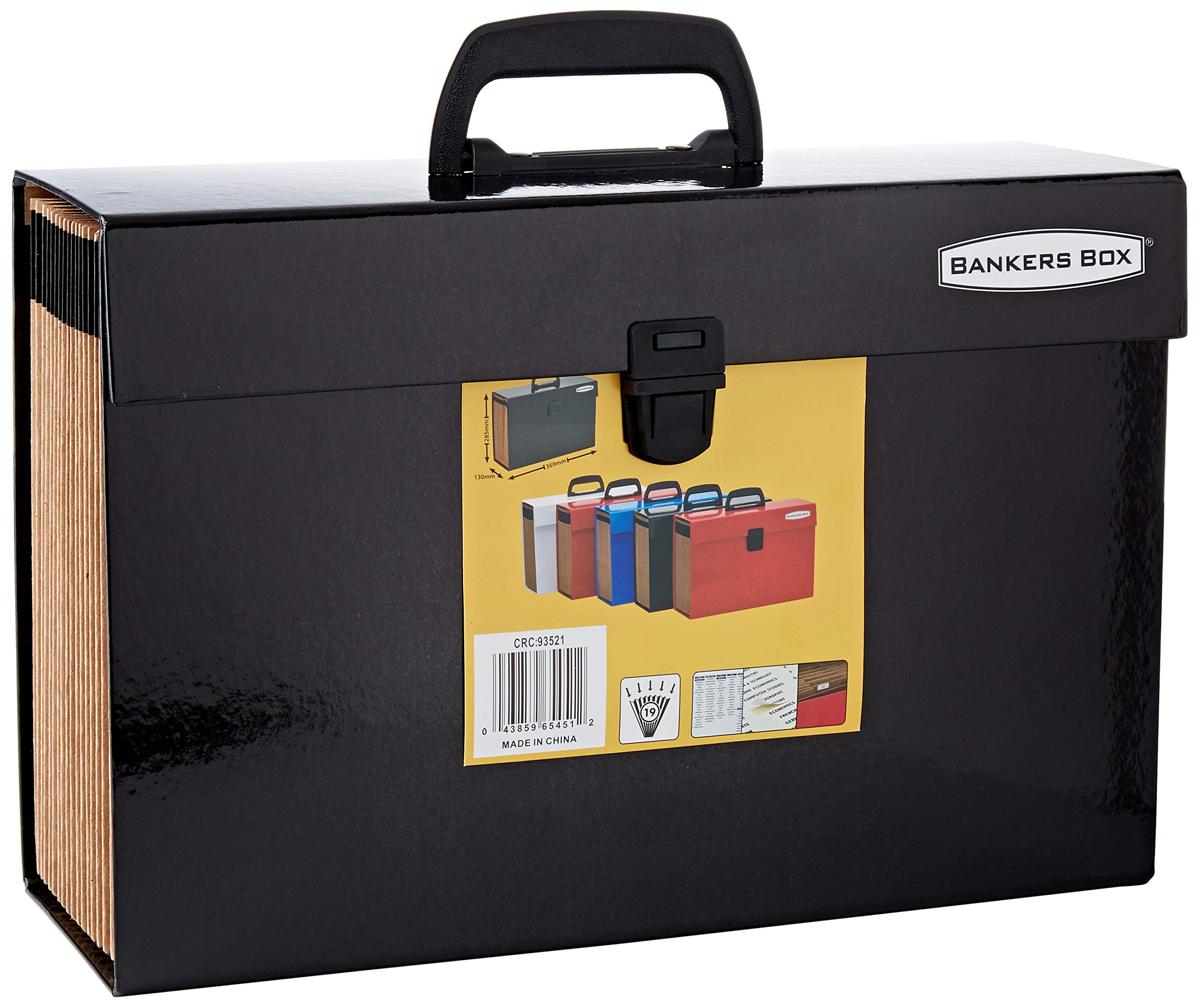Bankers Box Handifile Expanding File Organizer - Black, Letter Size, for Office, Home, School & Document Storage