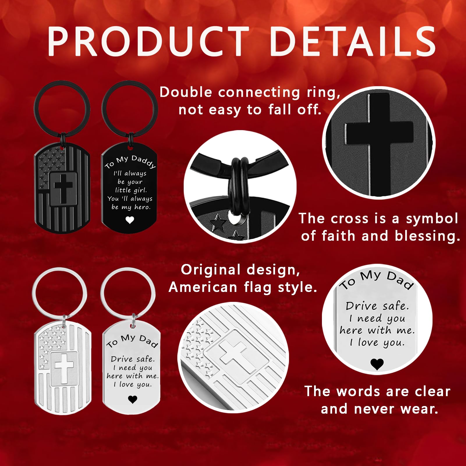 Religious Keychain for Men - First Communion, Baptism, Confirmation Gifts - Easter & Graduation Present - Durable & Inspirational Christian Accessory - Perfect for Church Events, Daily Carry & Special Occasions
