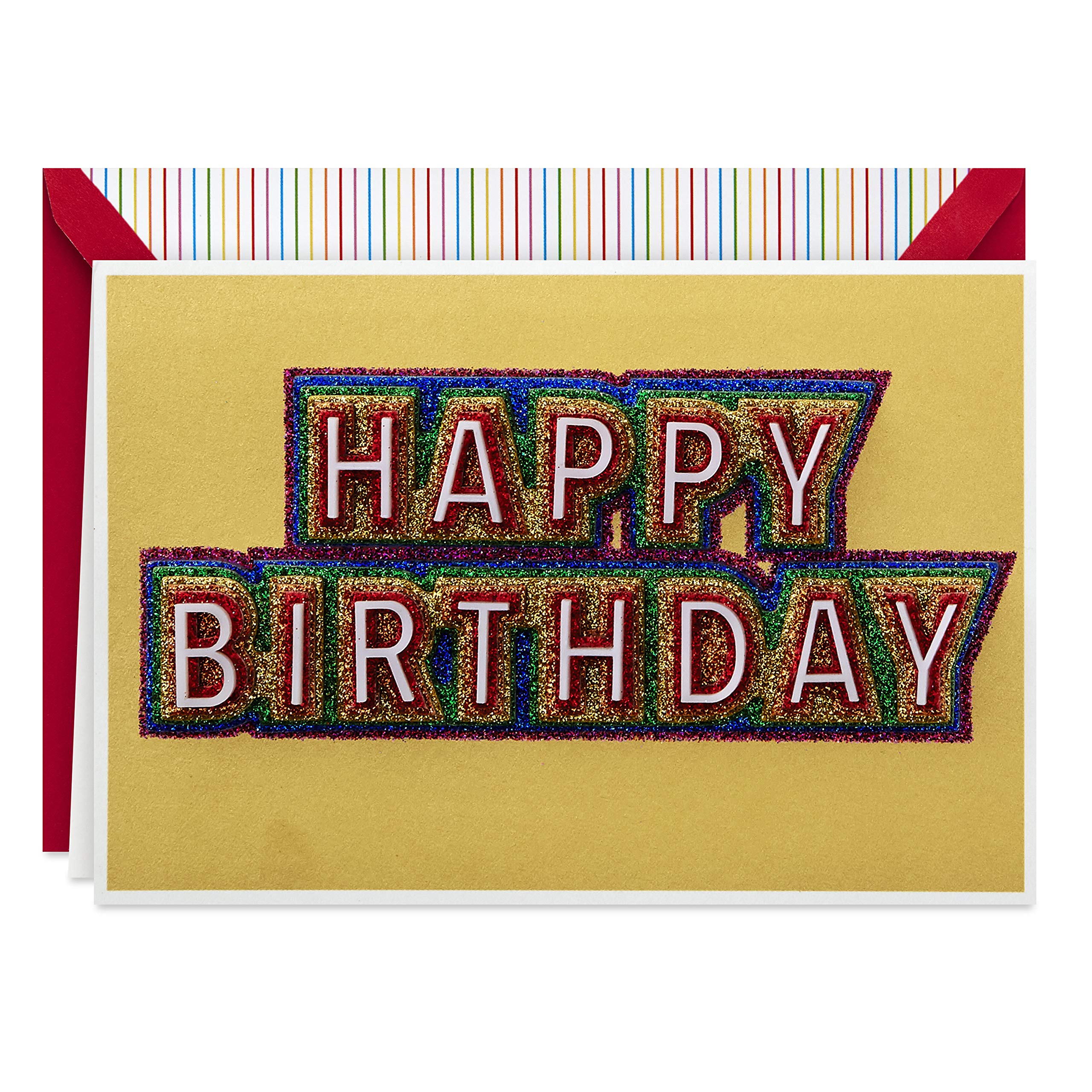 Hallmark Signature Birthday Card - Retro Rainbow Design for Greetings & Celebrations | Perfect for Parties, Gifts & Special Occasions