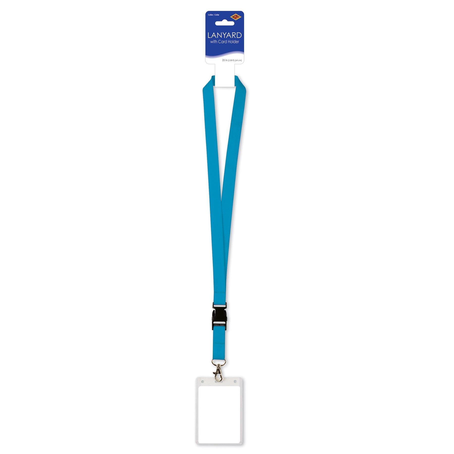 12 Pack Beistle Lanyard with Card Holder - Blue ID Badge Holder for Work, School & Events - Durable Adjustable Neck Strap for Teachers, Nurses & Employees