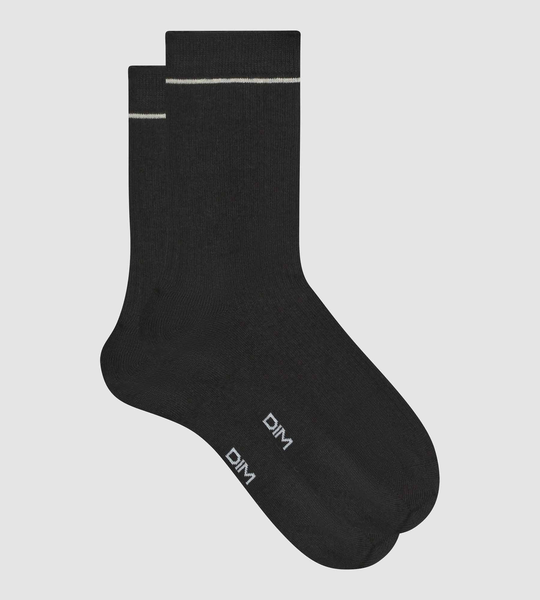 Black Ribbed Cotton Modal Unisex Socks - Dim Icons - Perfect for Casual Wear, Work & Everyday Comfort