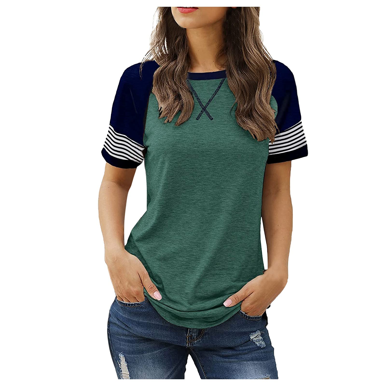 Plus Size Women's Summer Short Sleeve Crew Neck T-Shirt - Casual Loose Fit Blouse & Tee Tops for Everyday Wear, Office & Outings