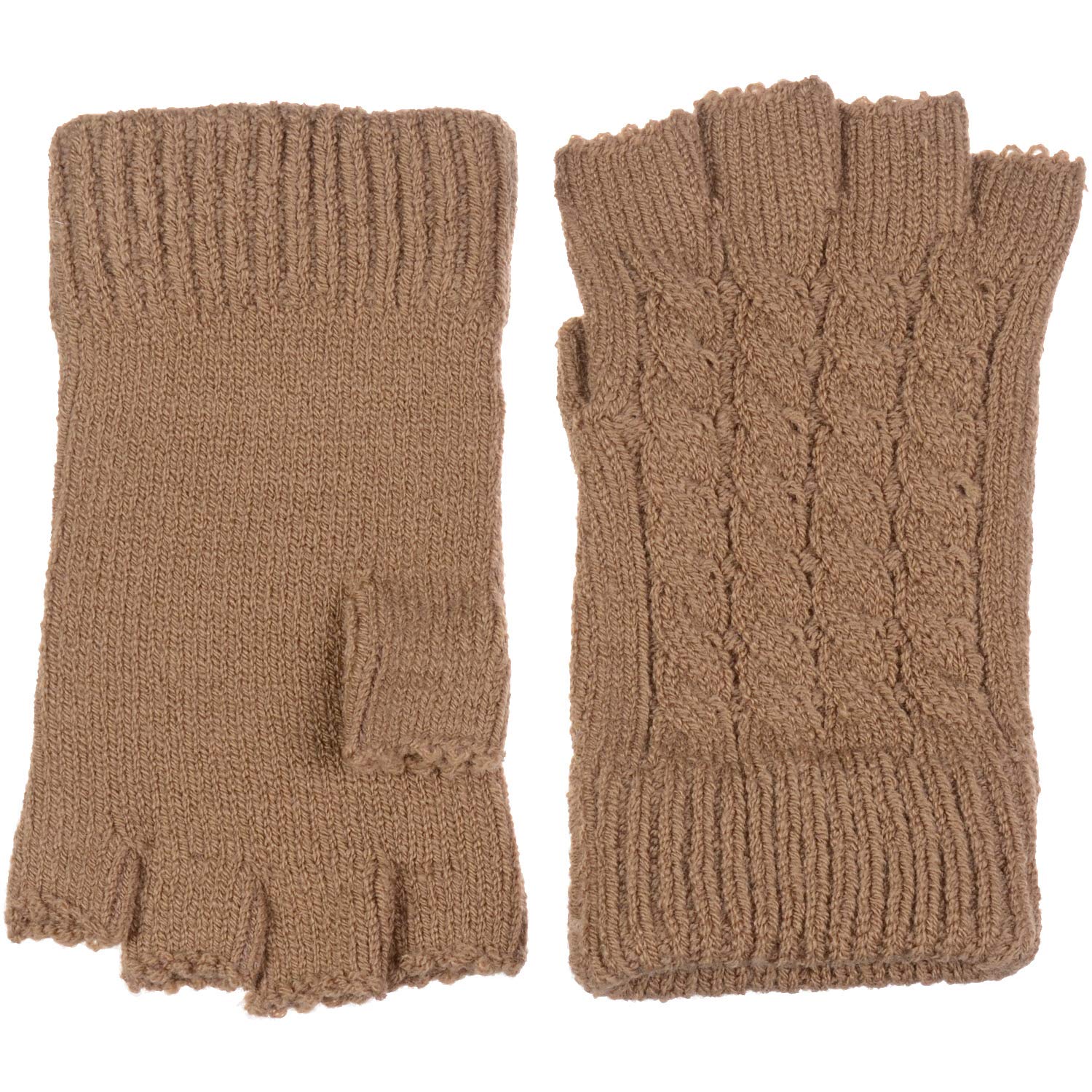 BSB Women's Winter Warm Fleece Fingerless Knit Gloves - Cozy Hand Warmers for Outdoor Activities, Typing & Driving
