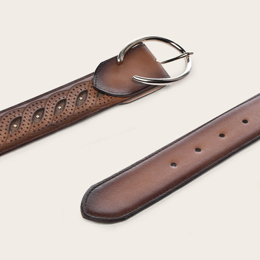 CDA31RS Women's Western Cowgirl Leather Belt - Genuine Cowhide, Brown, Adjustable for Jeans & Dresses - Perfect for Rodeo, Country Music Festivals & Everyday Wear